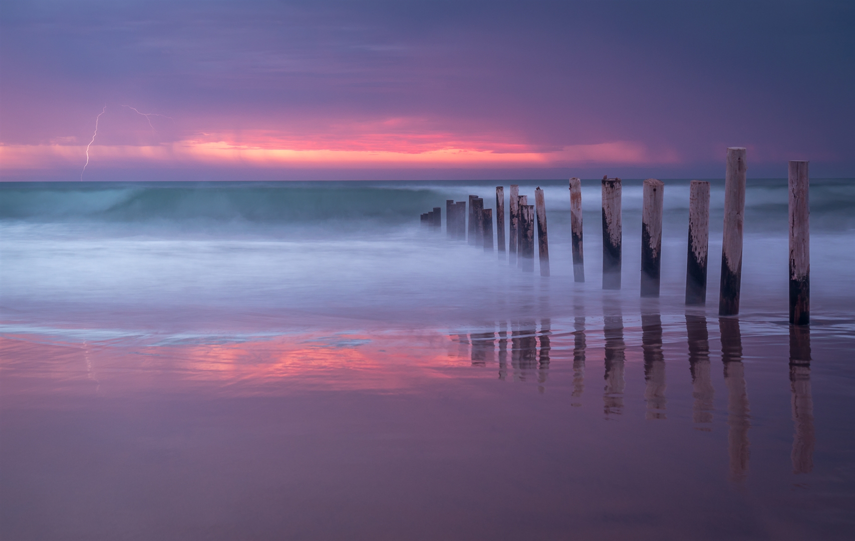 Lightning at Moana - Colleen Packham