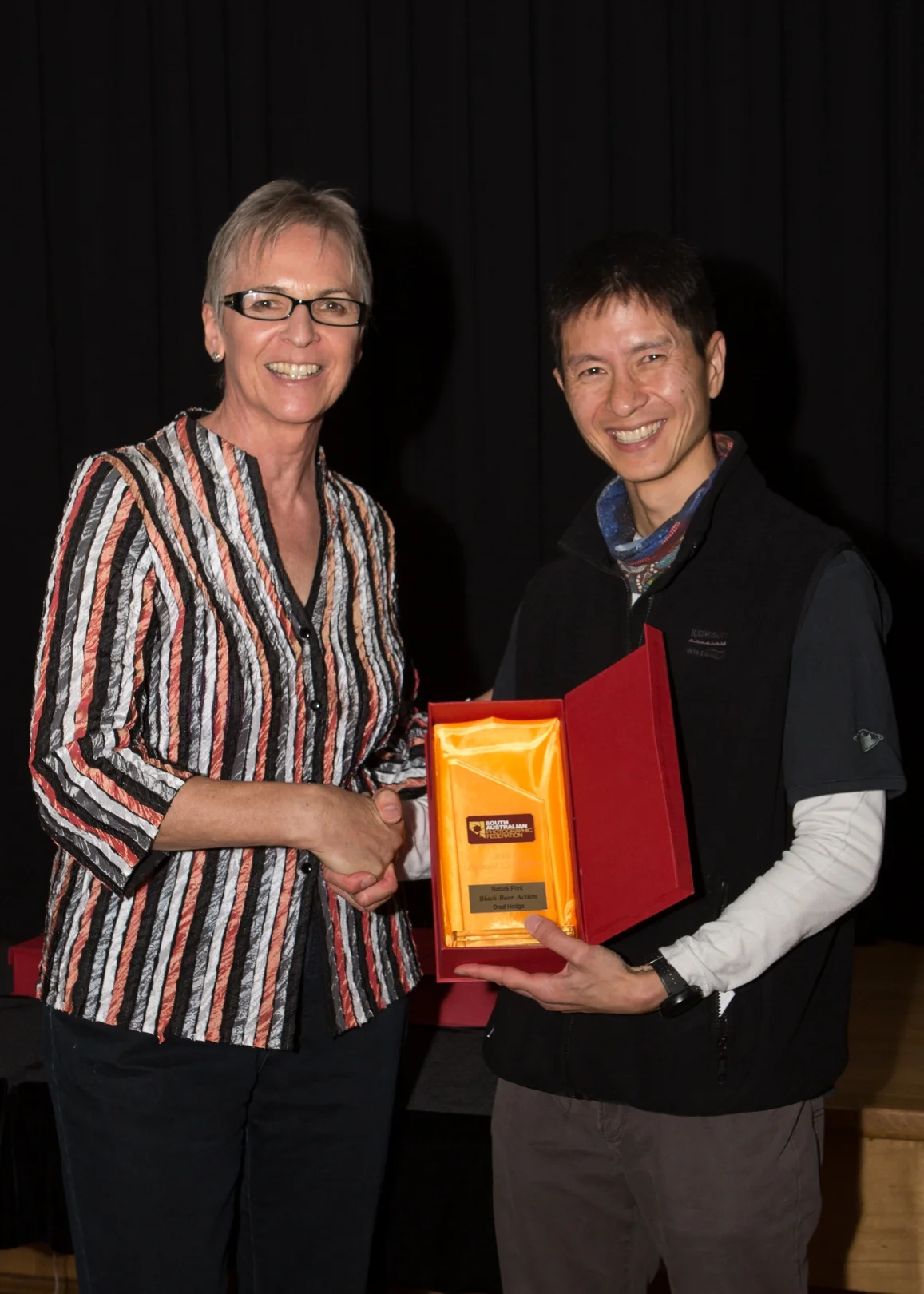 Brad Hodge's Nature Print award - accepted by Helen Whitford