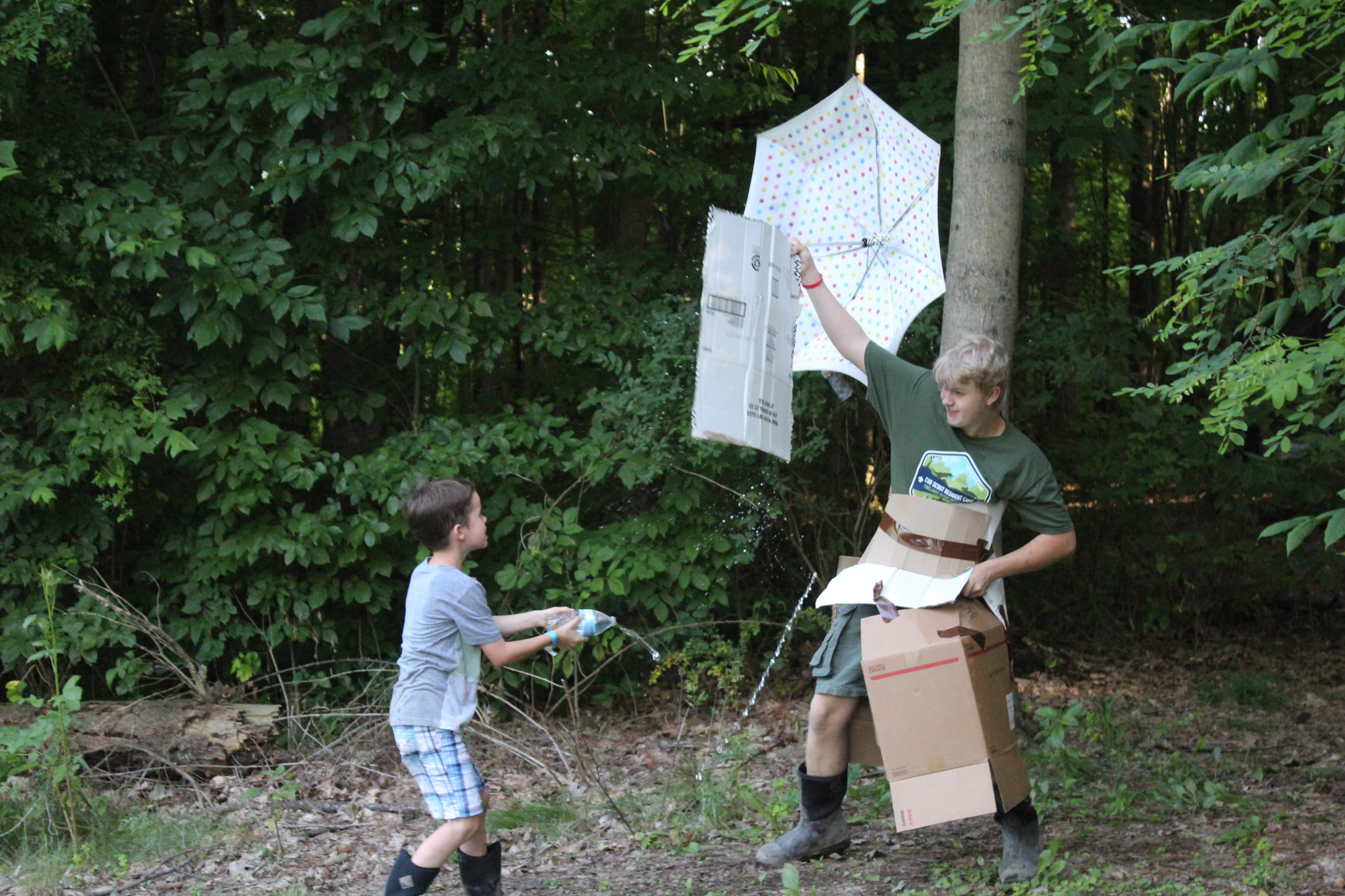 Kaleb returns to Firelands for his fifth summer on staff, and he always goes all-out in the defend-your-campsite activities!