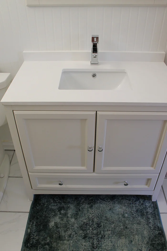white bathroom vanity