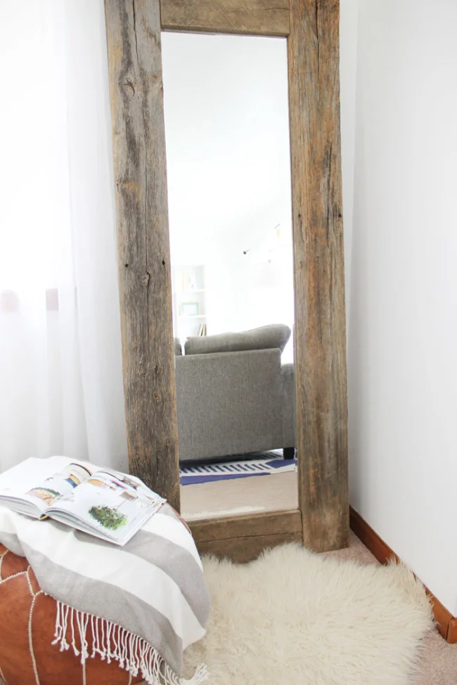 DIY rustic wood frame mirror