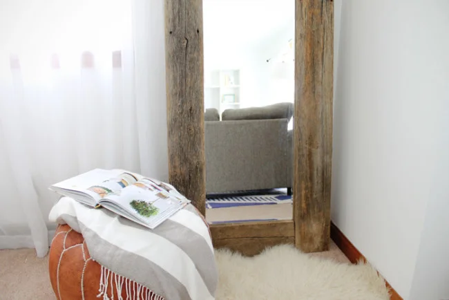 DIY rustic wood frame mirror