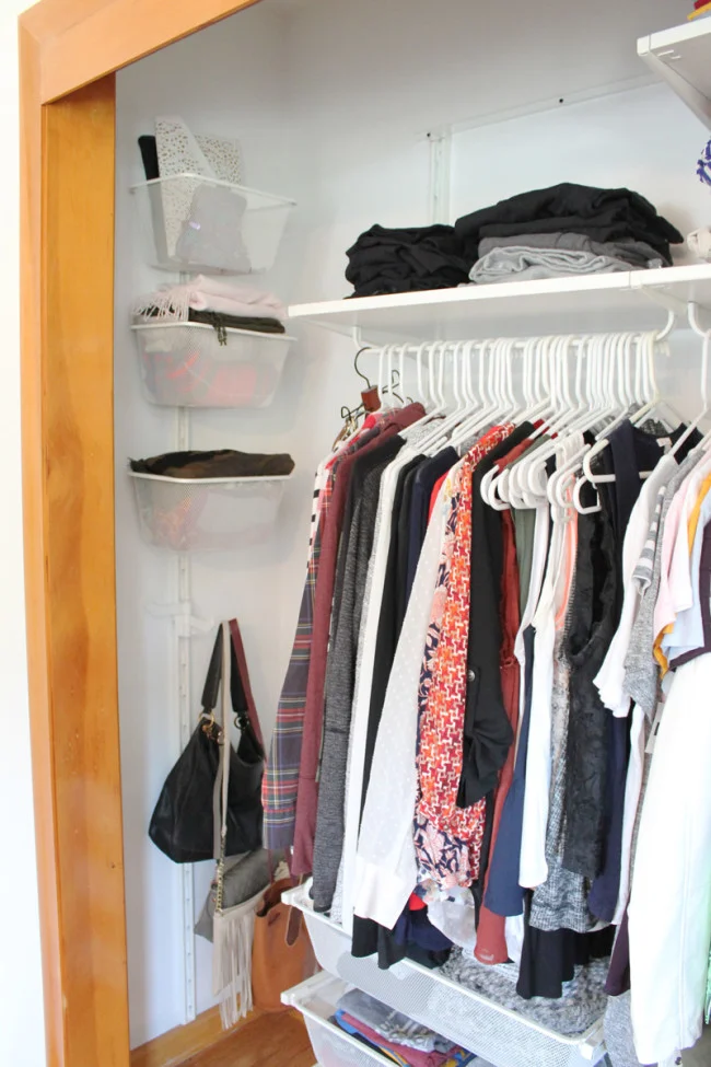 How to organize a small closet using the IKEA Algot System