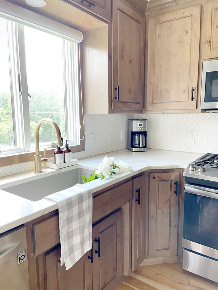 How to Make Rustic Kitchen Cabinets By Refinishing Them + The Best Stain Color