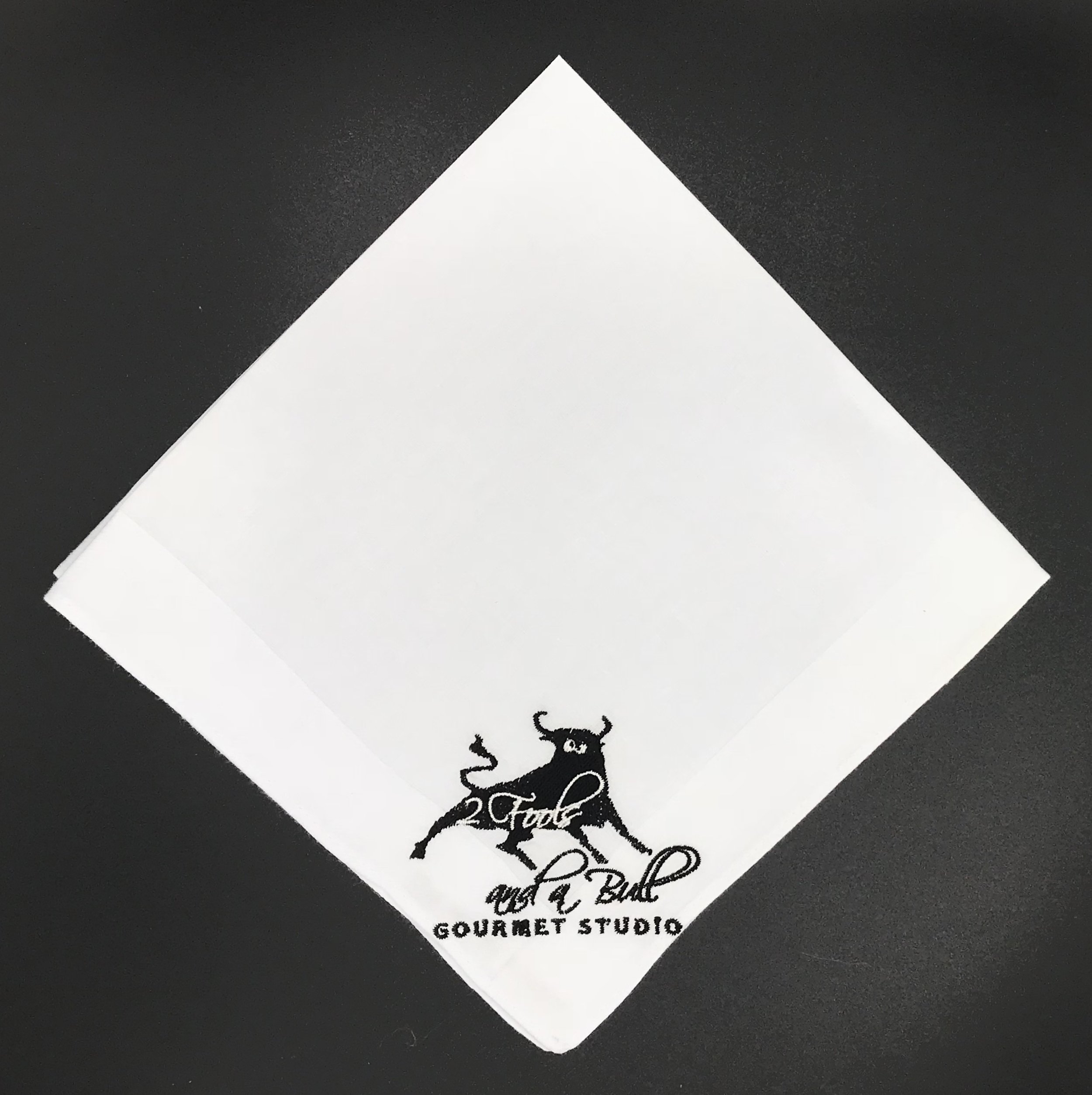 2 Fools and a Bull Gourmet Studio Custom Embroidered Handkerchief