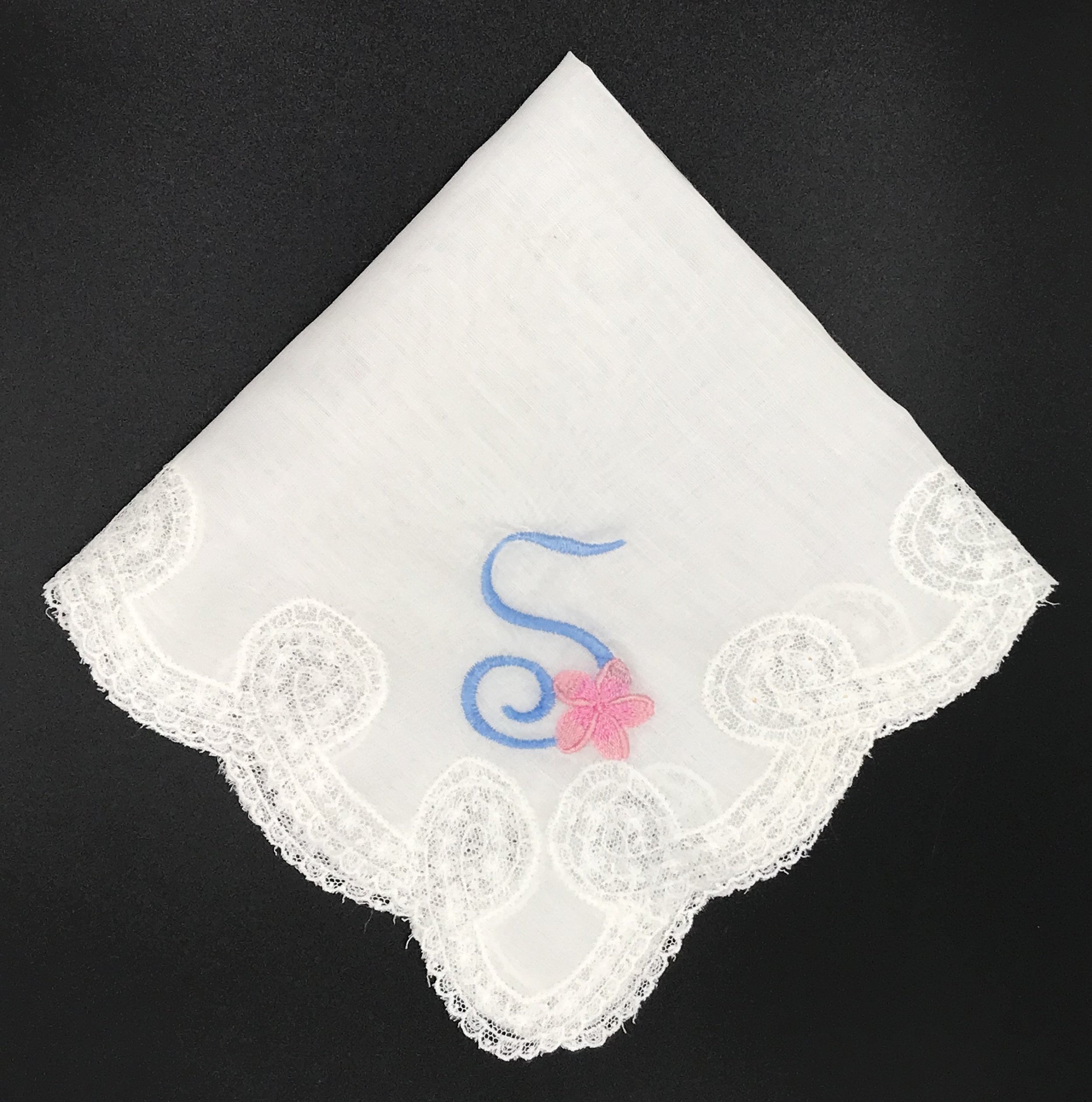 Vintage Monogrammed Custom Embroidered Handkerchief