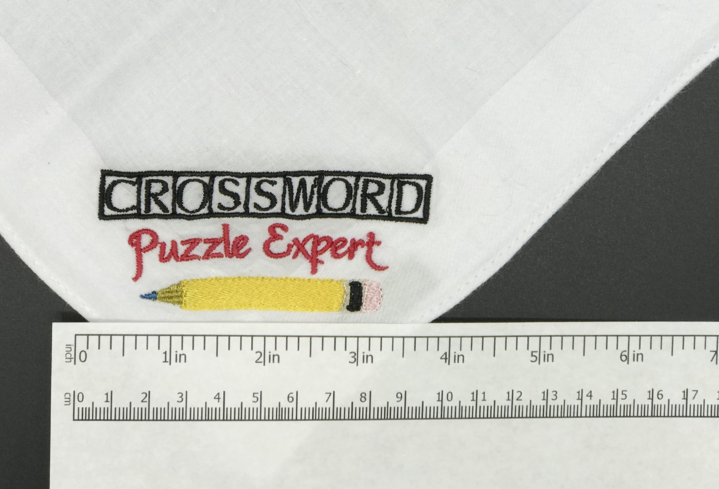 Crossword Puzzle Expert Embroidered Handkerchief — Sew Cheeky & The