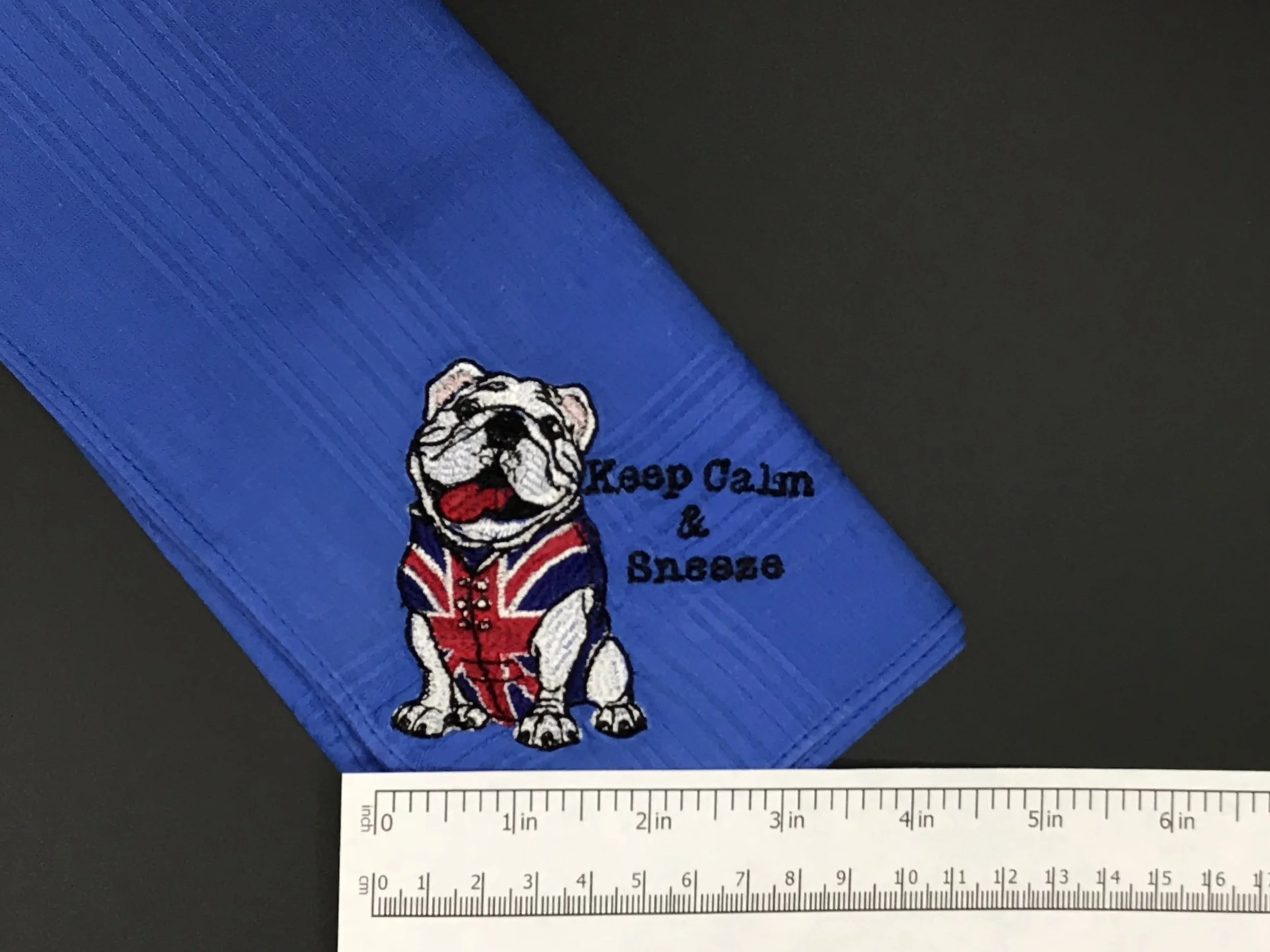 Keep Calm and Sneeze English Bulldog handkerchief