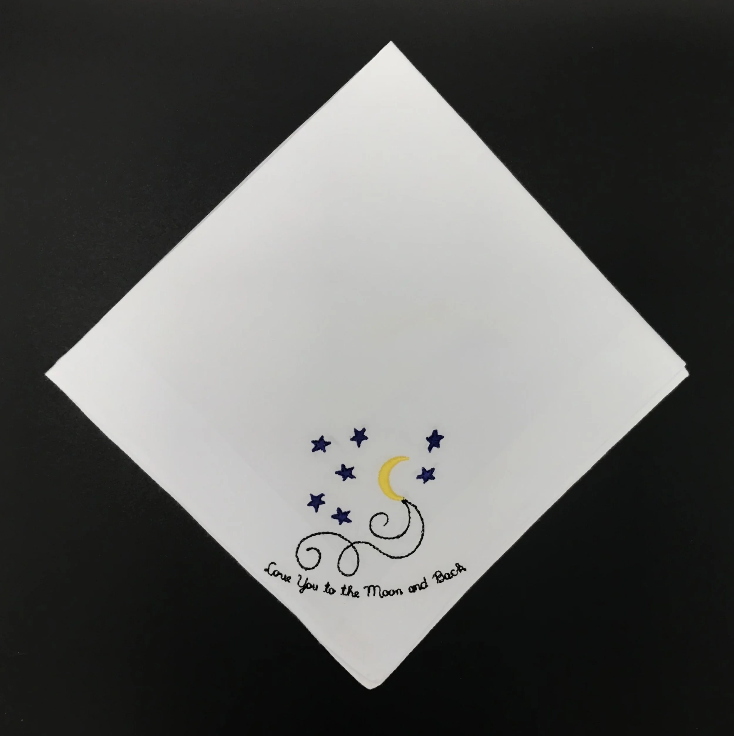 I Love You to The Moon and Back Custom Embroidered Handkerchief