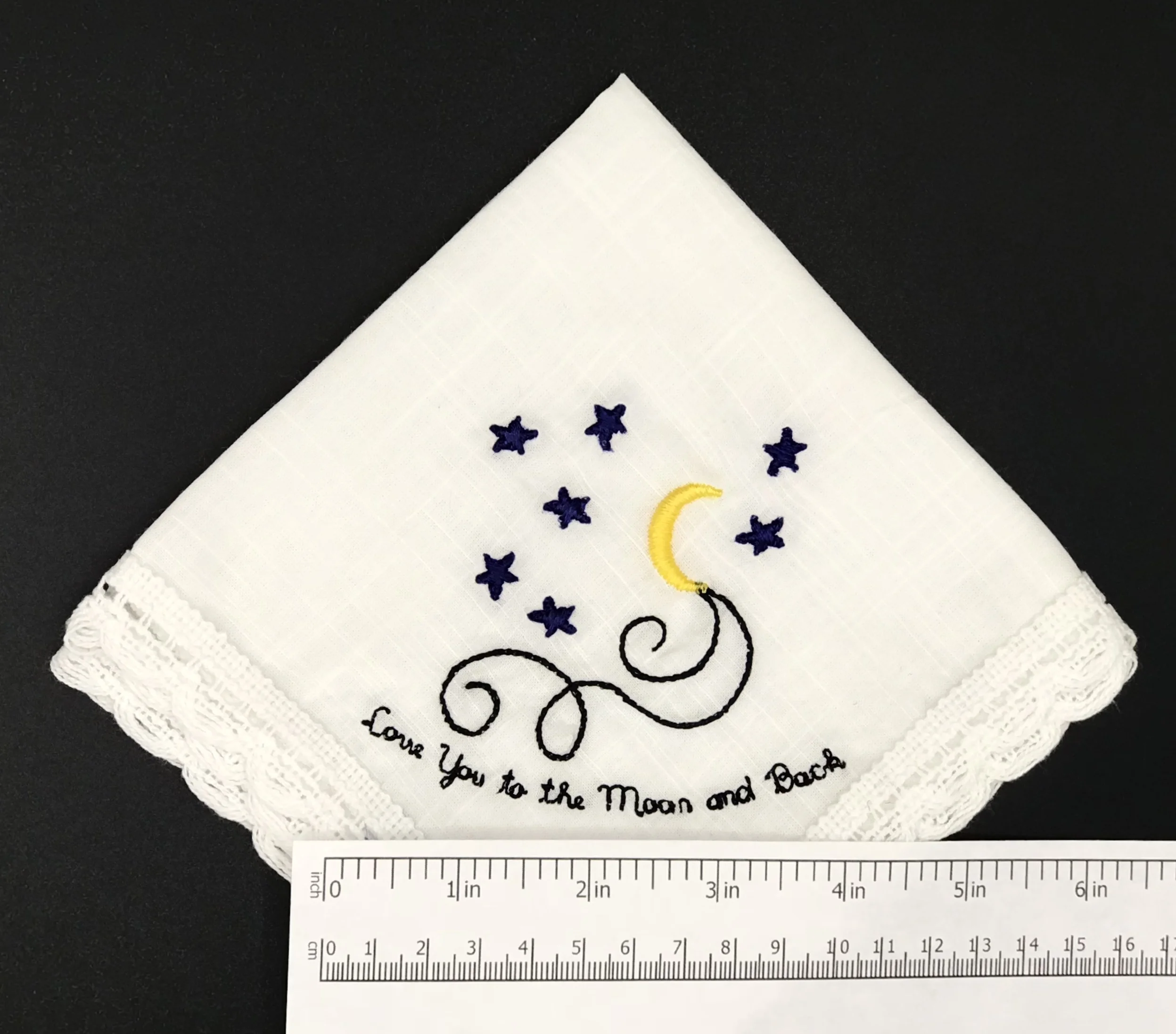 I Love You to The Moon and Back Custom Embroidered Handkerchief