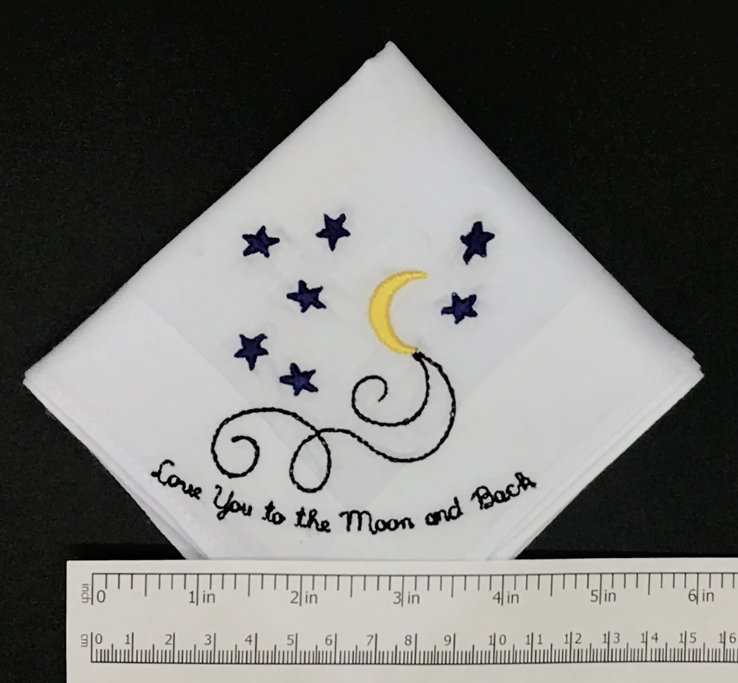 I Love You to The Moon and Back Custom Embroidered Handkerchief