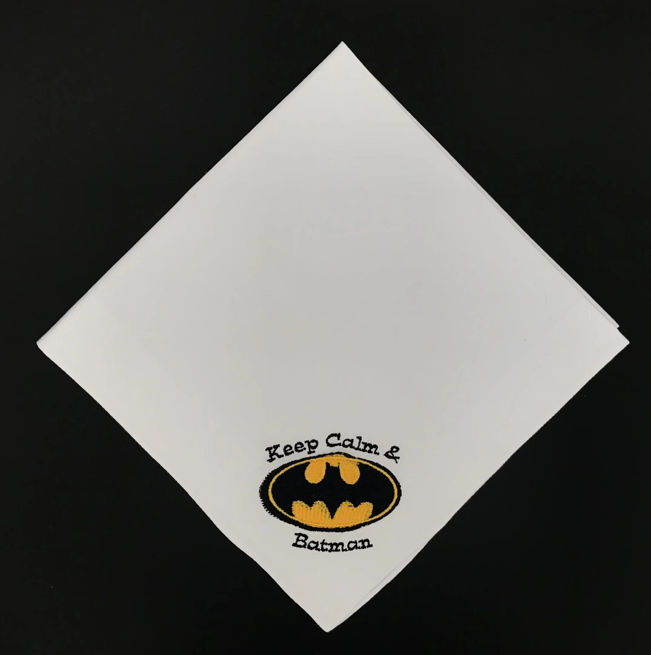 Keep Calm & Batman Custom Embroidered Handkerchief