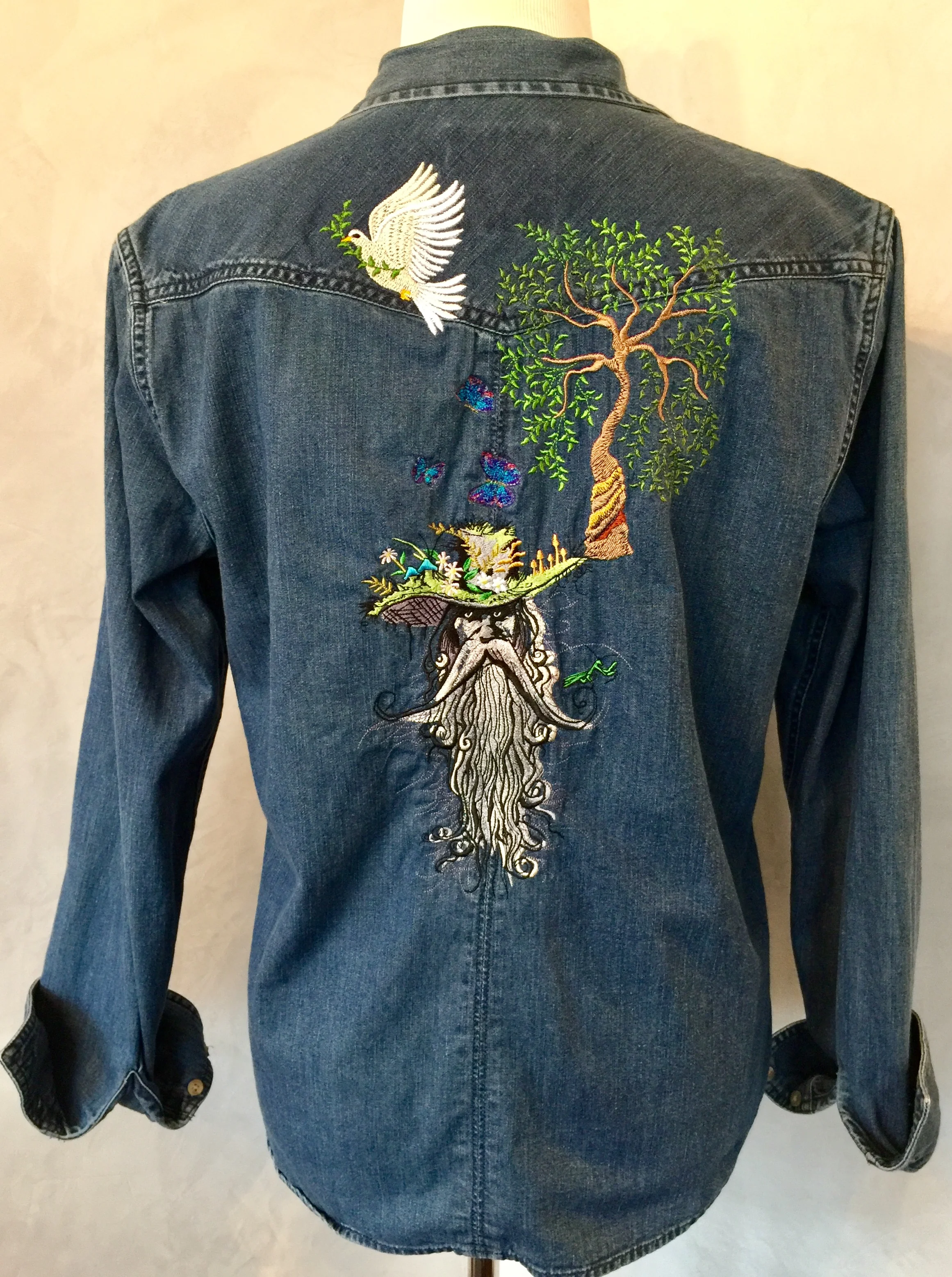 custom embroidered denim shirts
