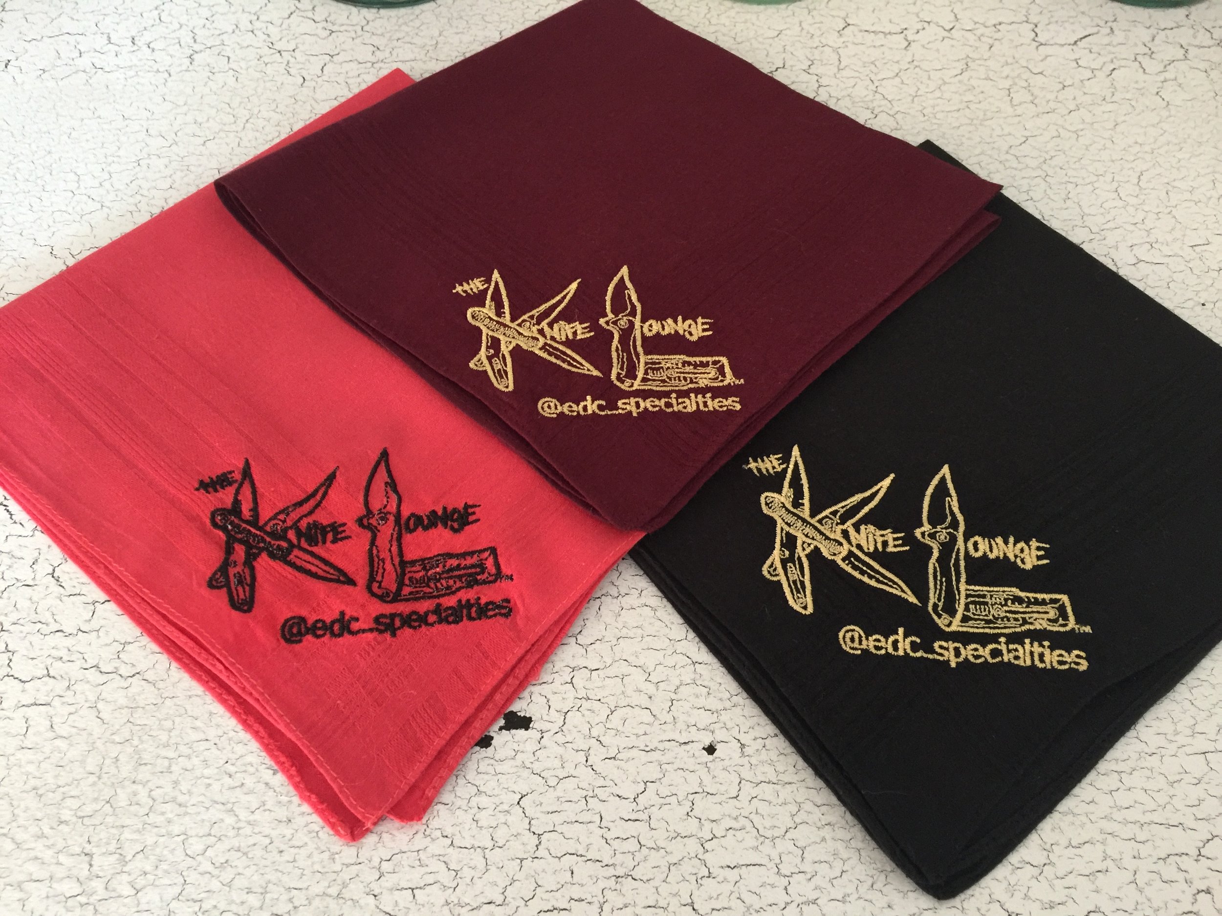 The Knife Lounge at Everyday Carry Specialities Custom Embroidered Handkerchief