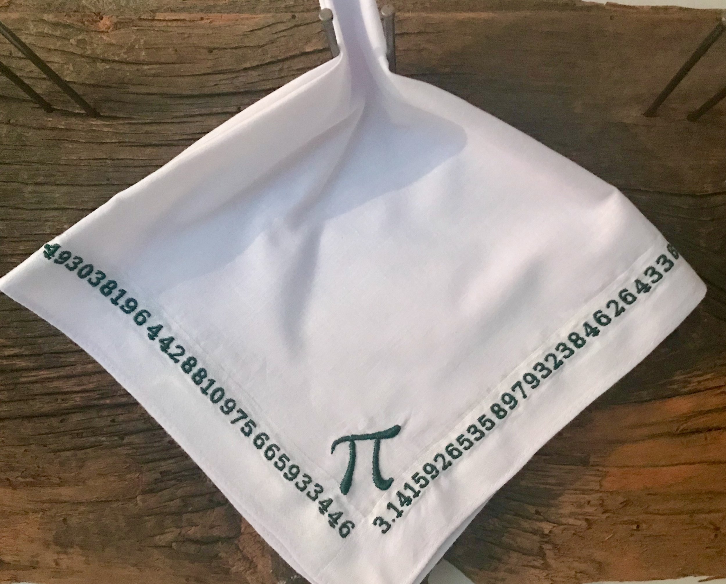 Pi Custom Embroidered Handkerchief