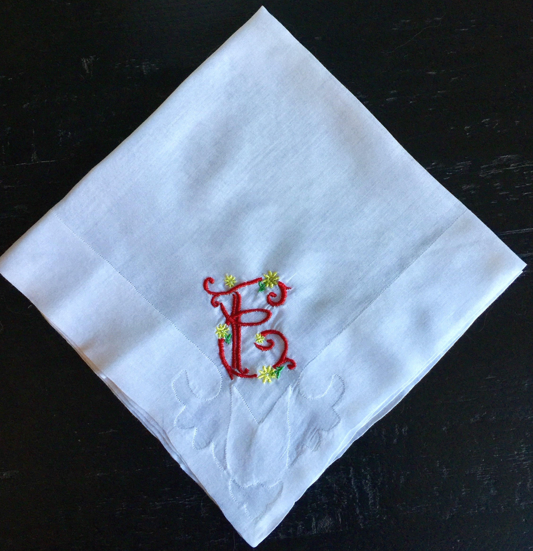 Vintage Handkerchief with E Monogram