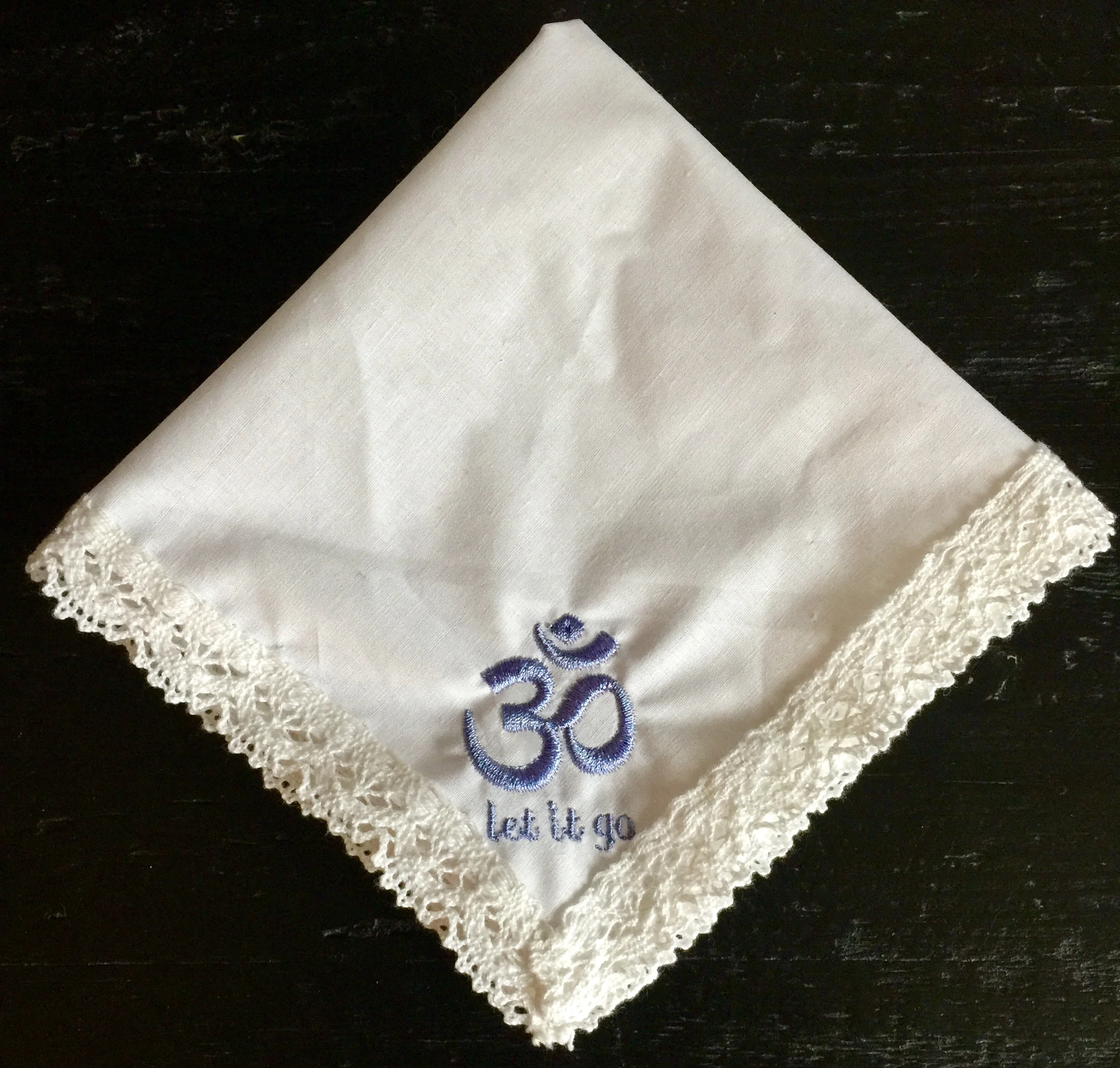 Let it Go Inspirational OM Embroidered Handkerchief
