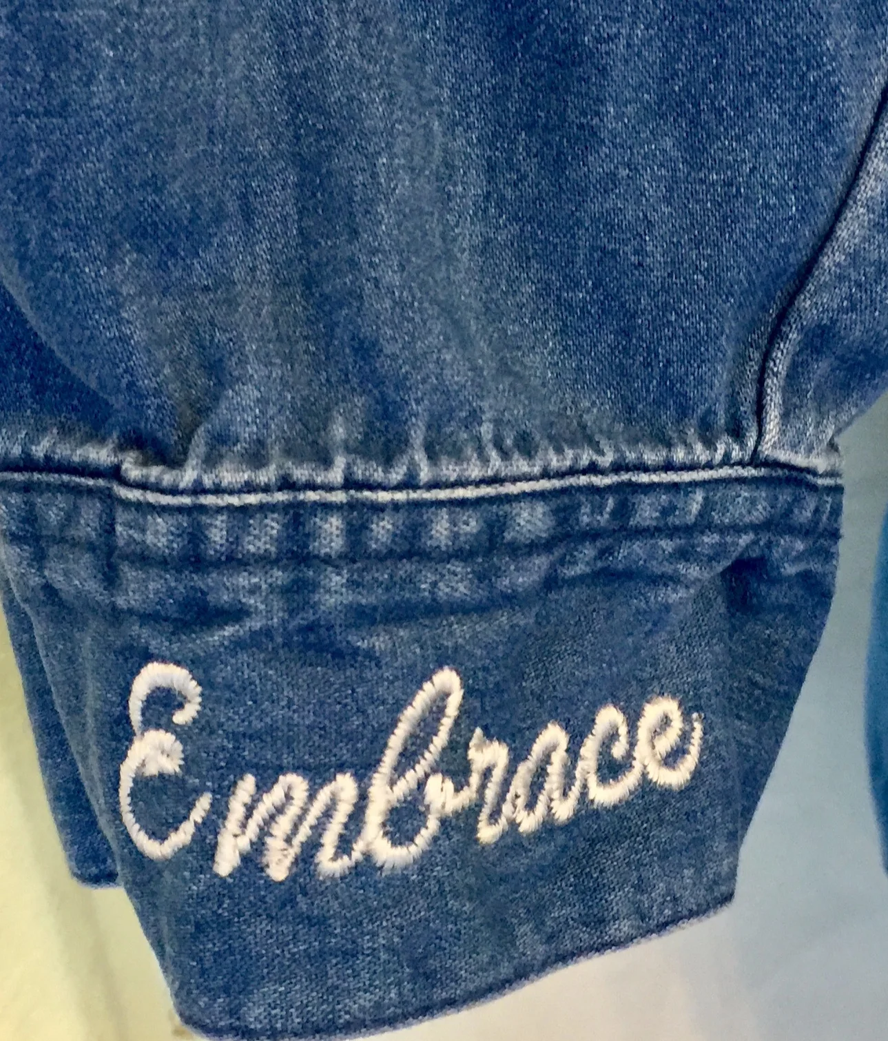 Poetry Inspired Embroidered Denim Shirt
