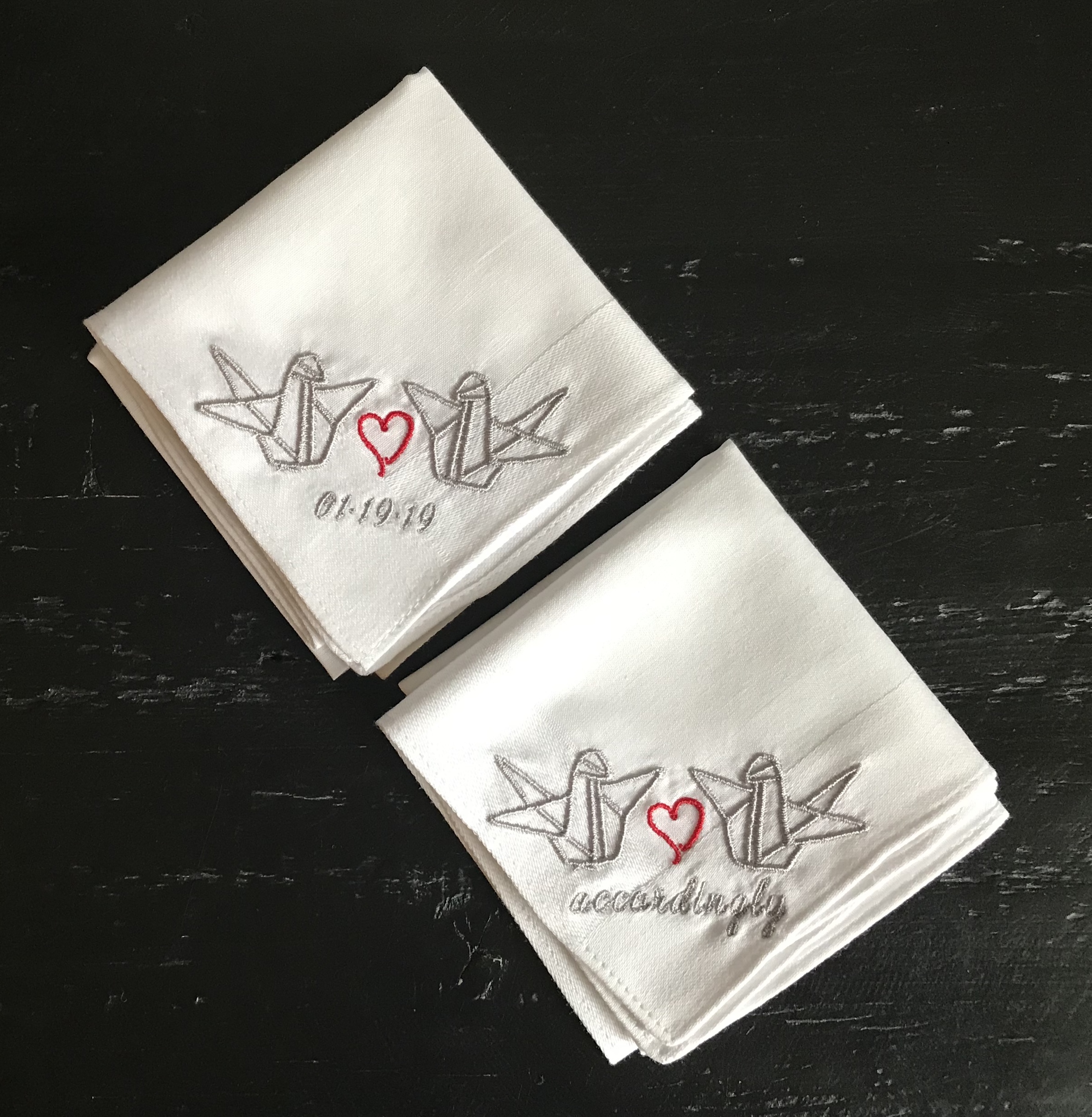 custom origami handkerchiefs.JPG