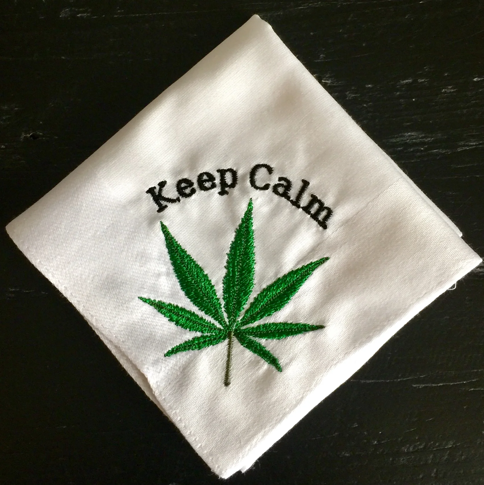 keep calm cannabis men's white handkerchief.jpg