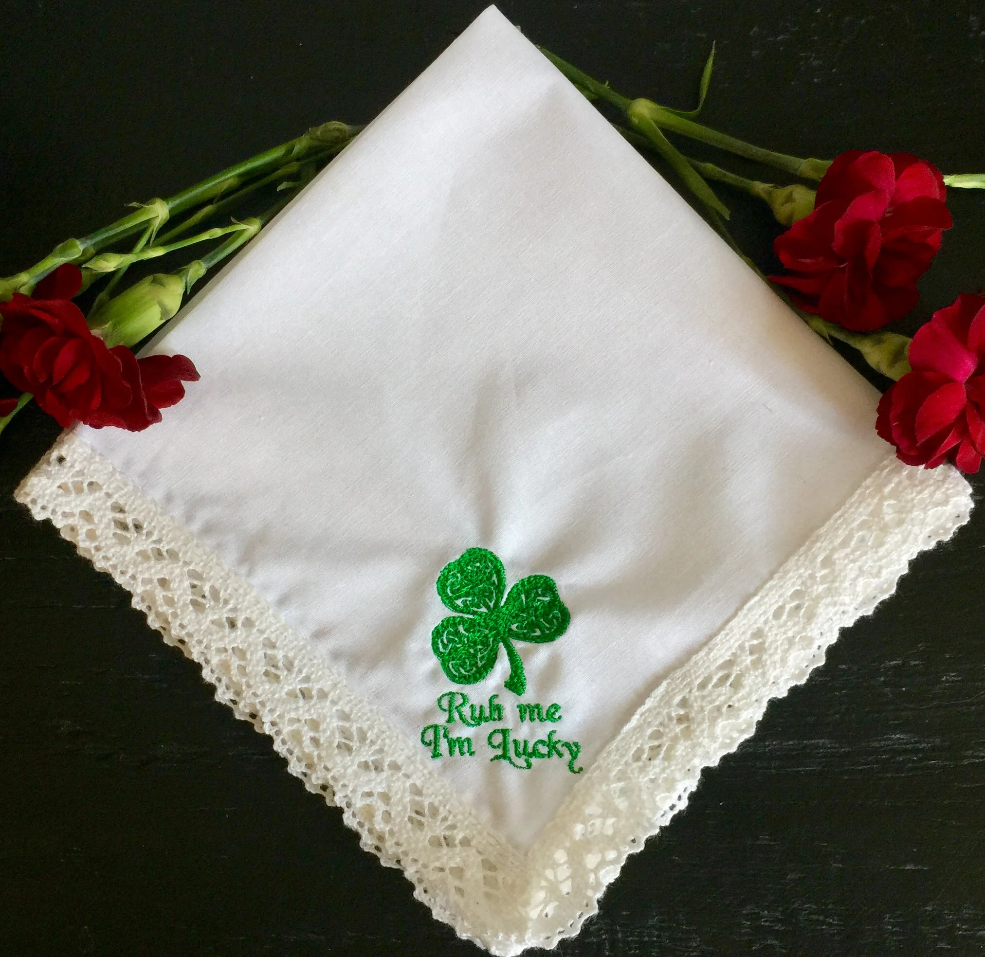 Rub me I'm lucky Irish lace embroidered handkerchief.jpg
