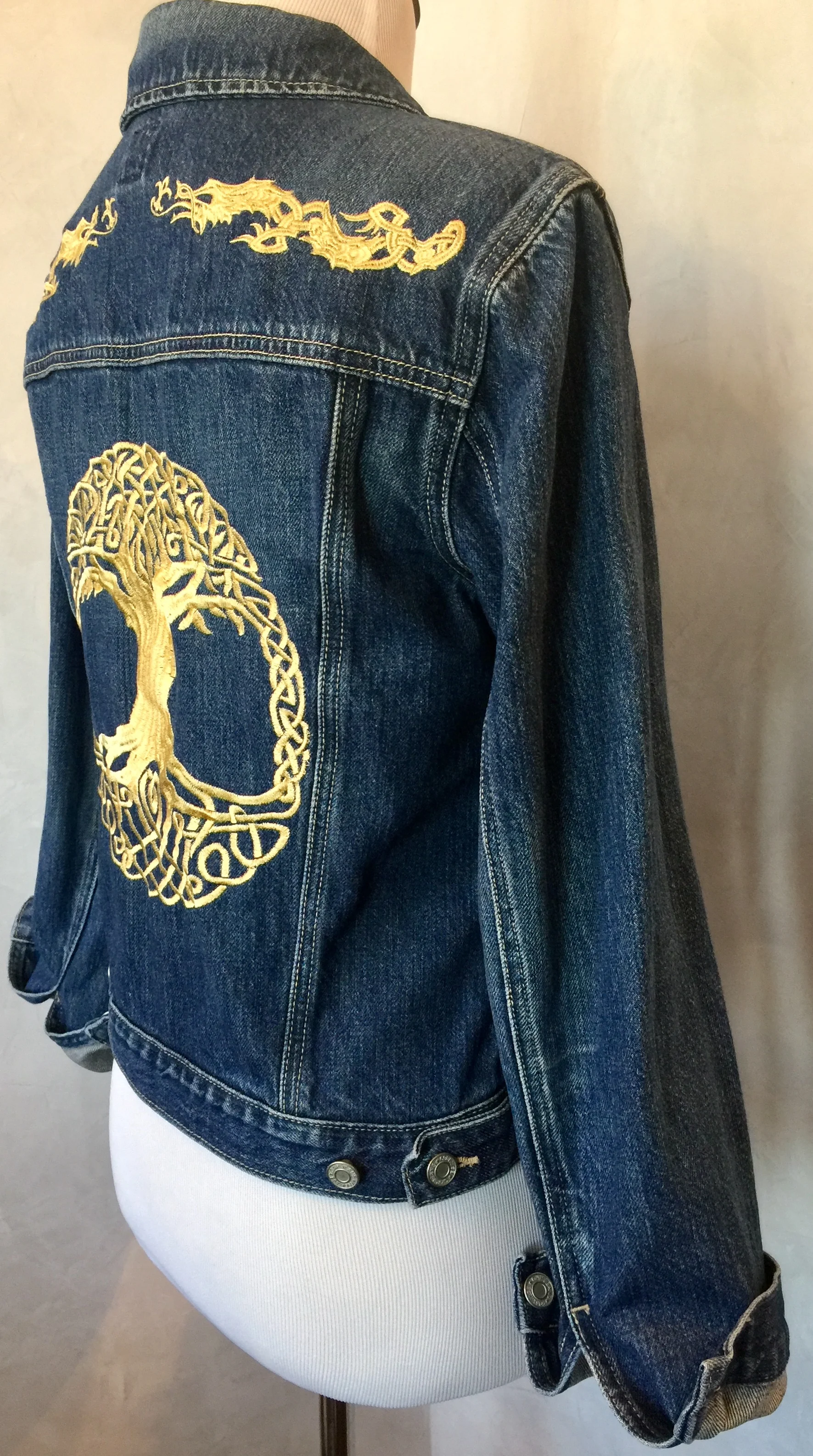 Celtic Tree of Life Dragon Denim Jacket.jpg