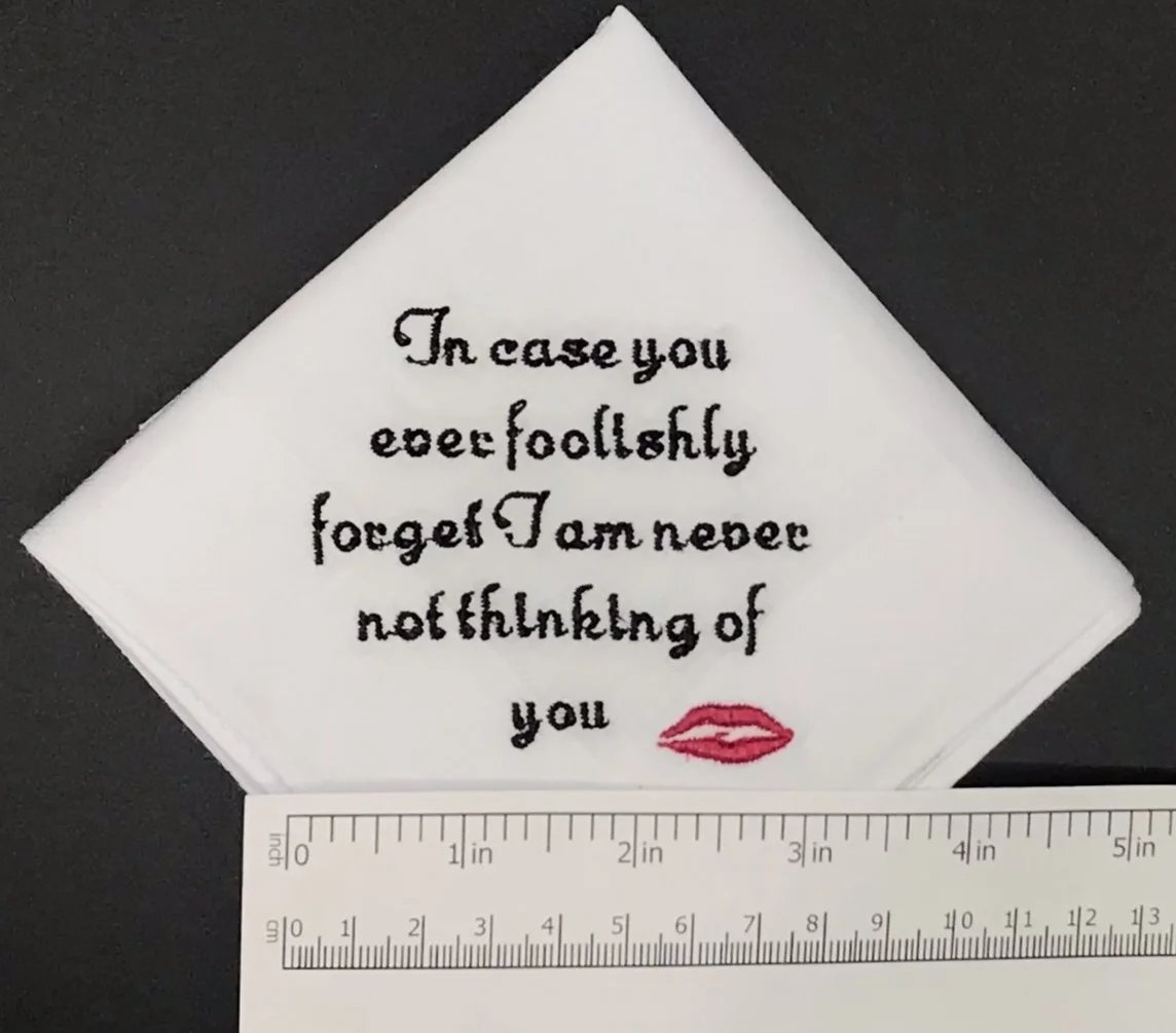 love note custom embroidered handkerchief