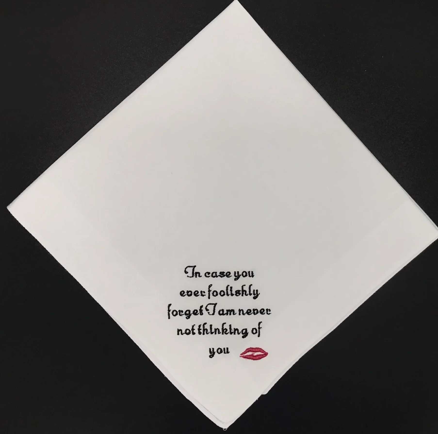 love note custom embroidered handkerchief