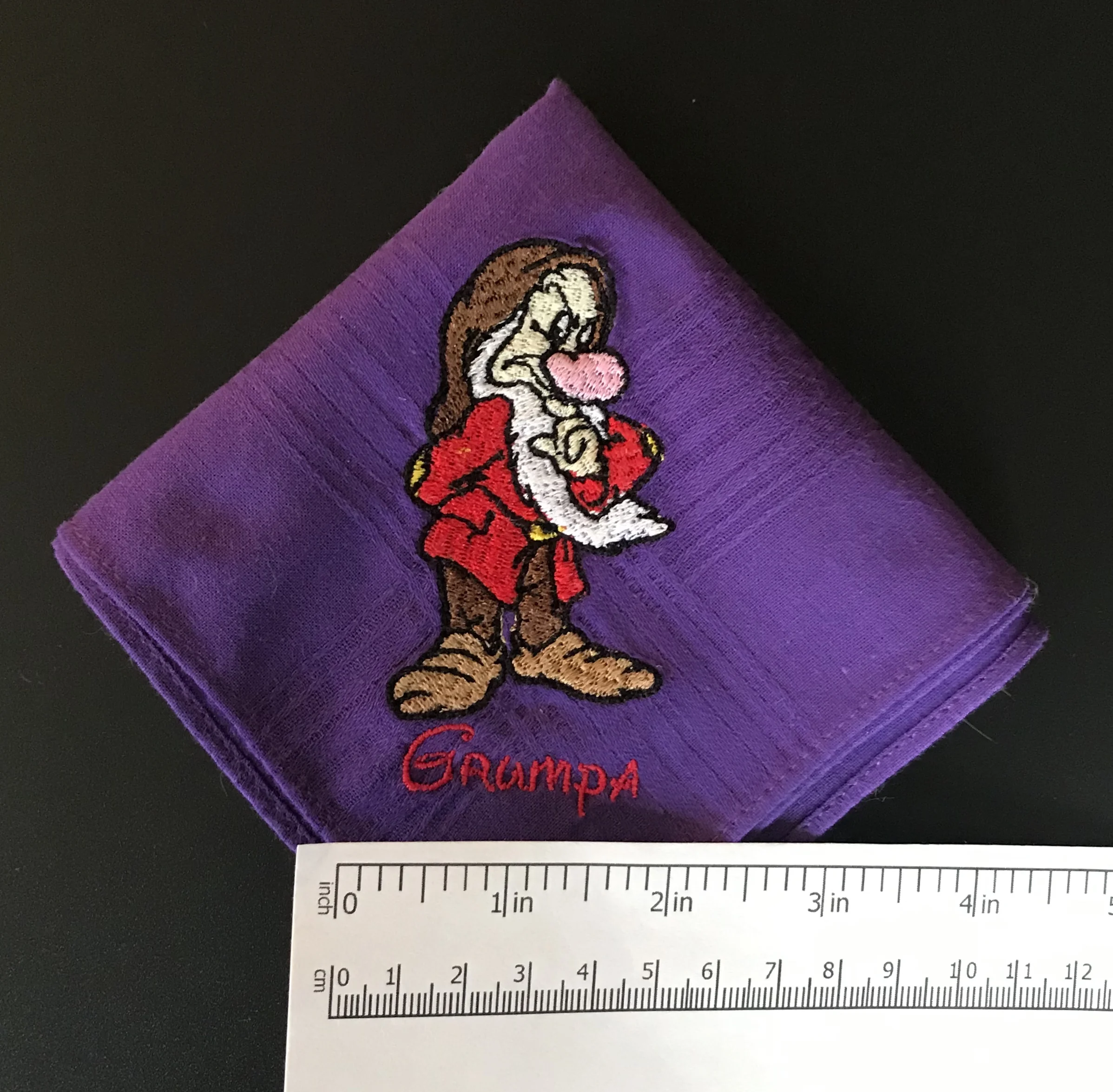 Seven Dwarves Dwarf Grumpy Grumpa mens purple quarter with ruler.jpg