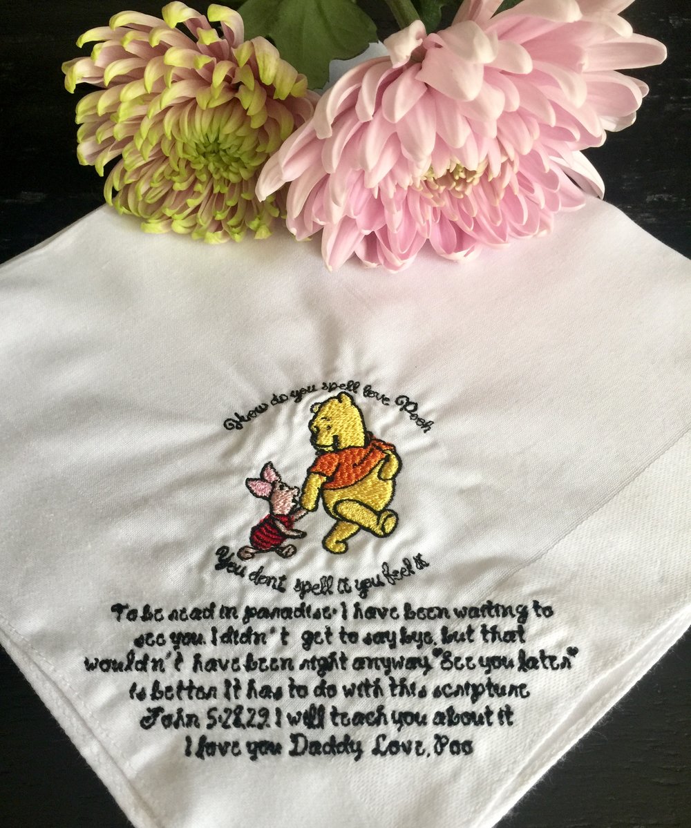 Winnie the Pooh Custom Embroidered Handkerchief