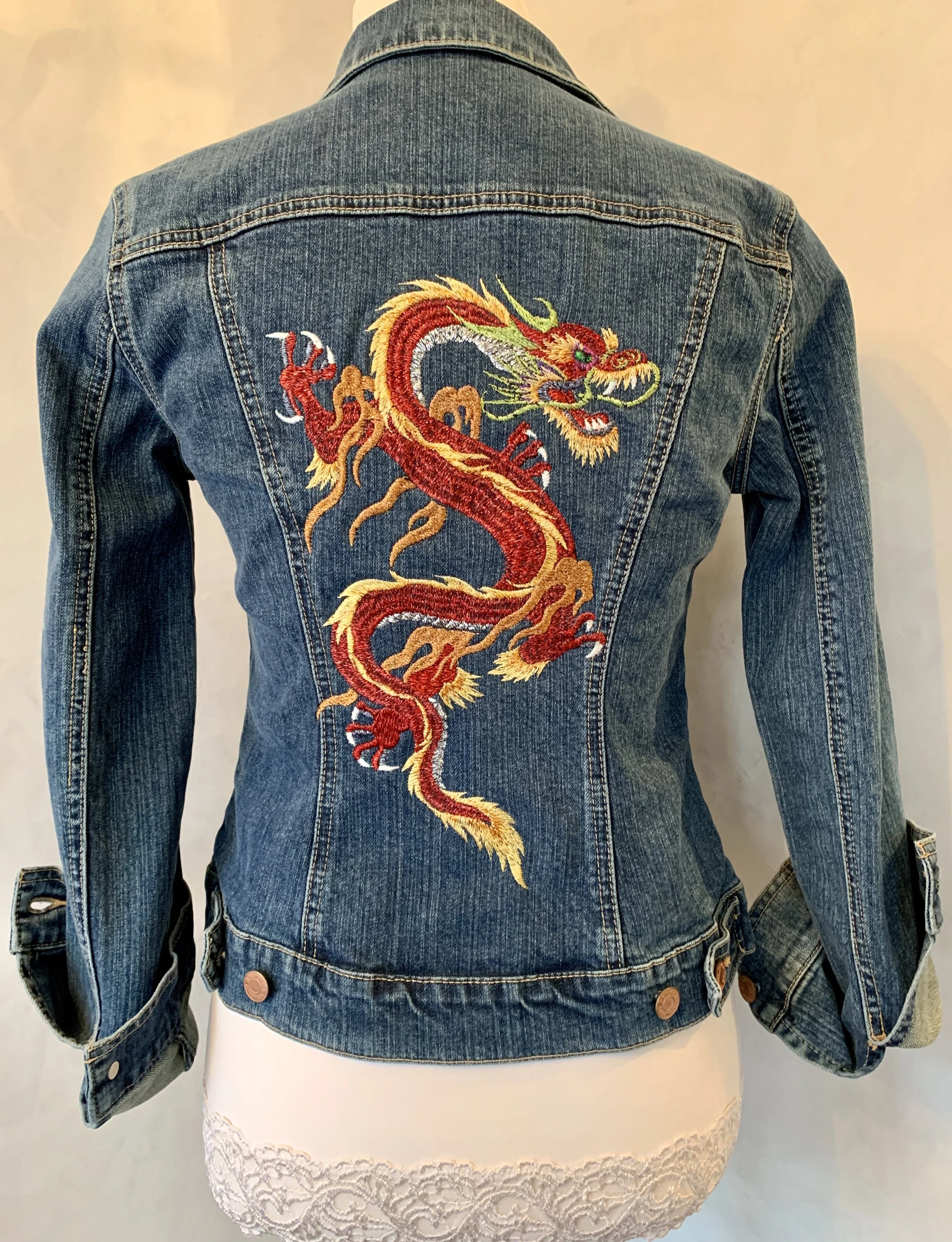personalised embroidered denim jacket