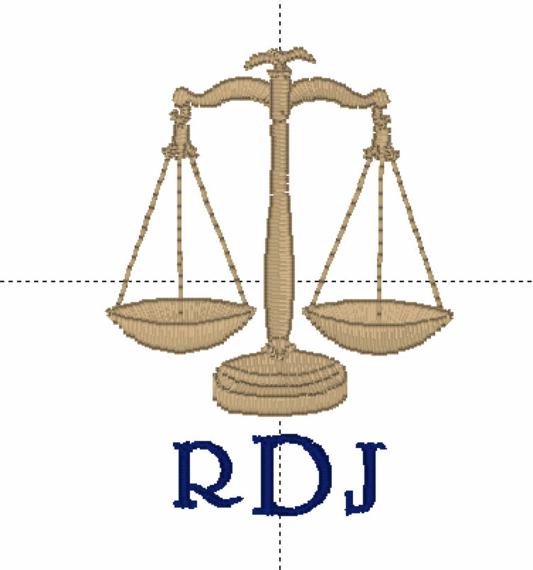 Scales of Justice Embroidered Monogram Handkerchief — Sew Cheeky & The