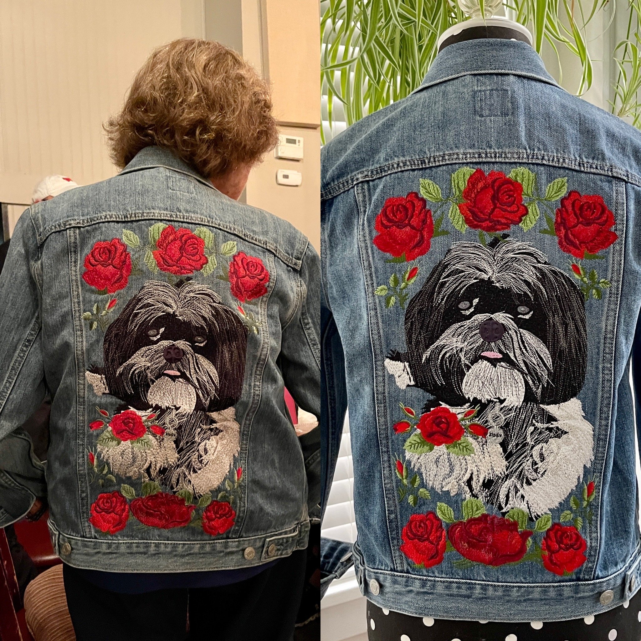 Custom Family Pet Embroidered Denim Jacket