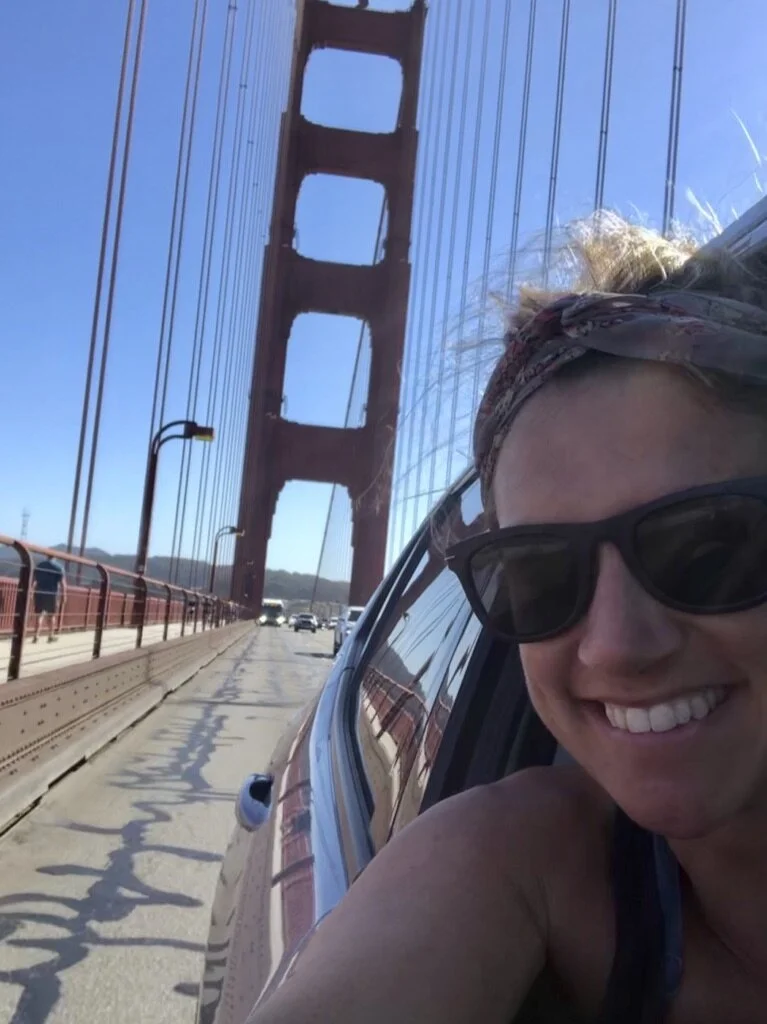 Driving across the Golden Gate Bride