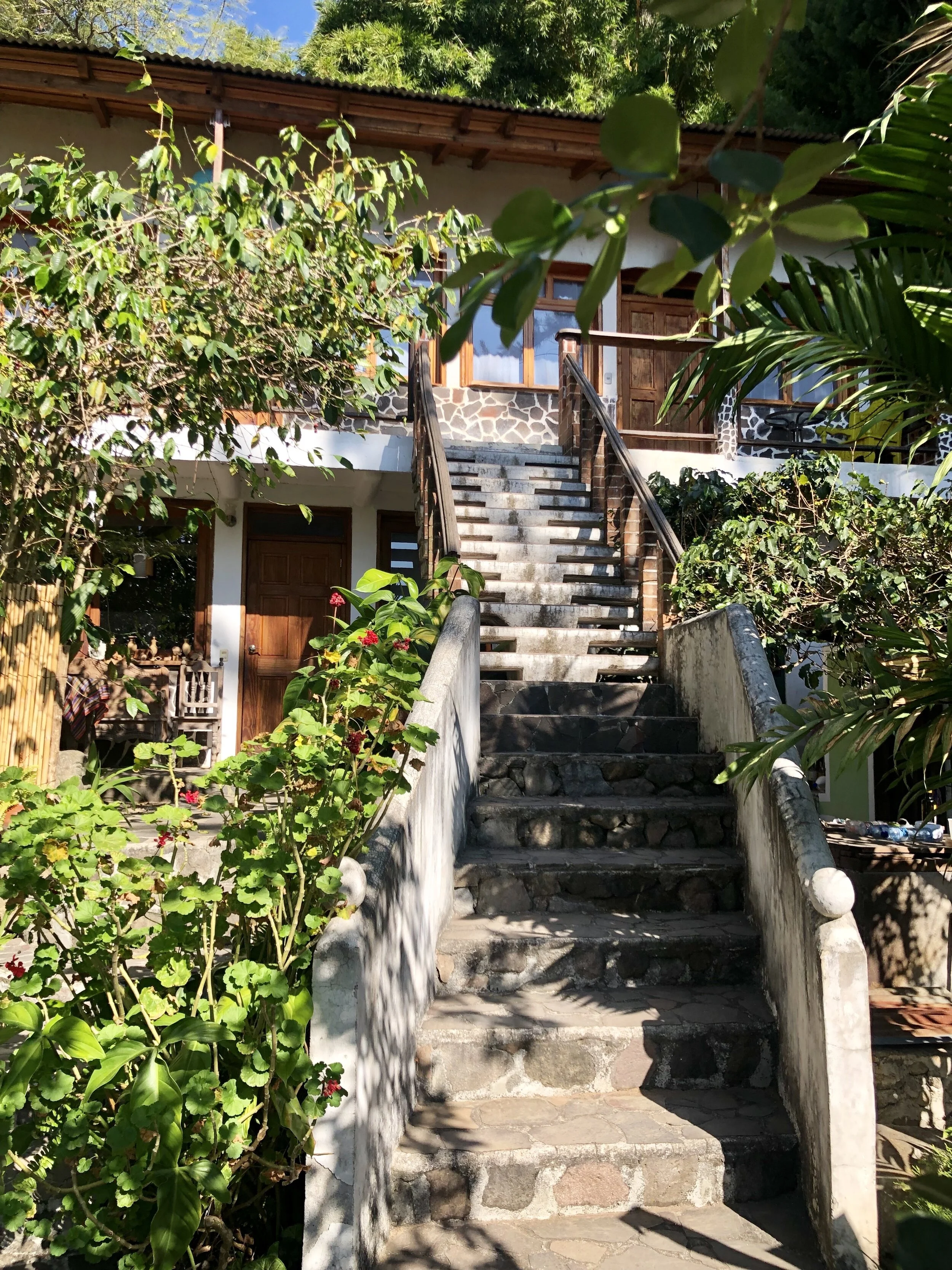 The stairs lead to the two rooms at Tul y Sol