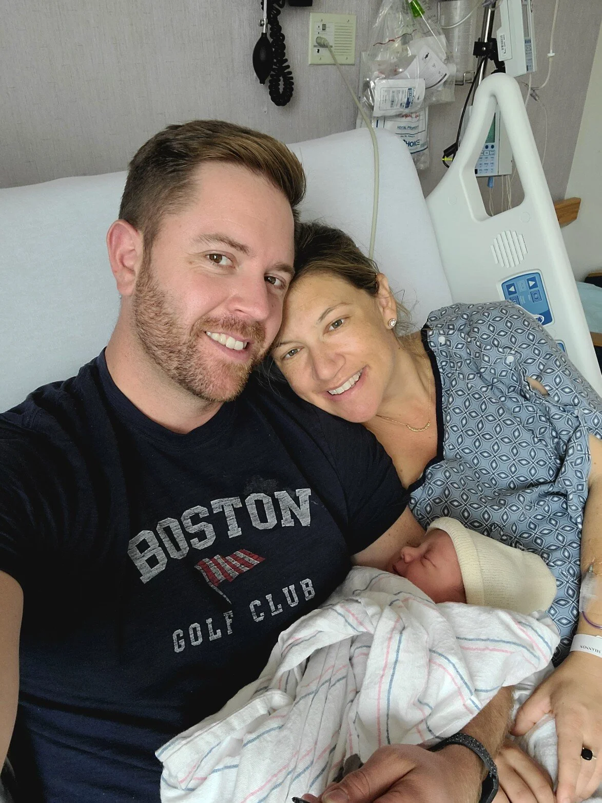 Me, Matt and Maddox on the second day of his life