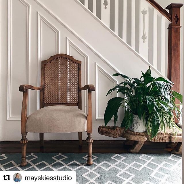 #Repost @mayskiesstudio with @get_repost
・・・
I&rsquo;m so happy with this lockdown re-vamp project! I bought this cane-backed chair from @oakwood_vintage a couple of years ago, put it in the cellar &amp; never got round to doing it up. Actually, it d