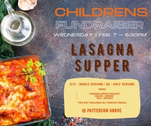 Lasagna Fellowship Supper - February 7th at 6:30pm