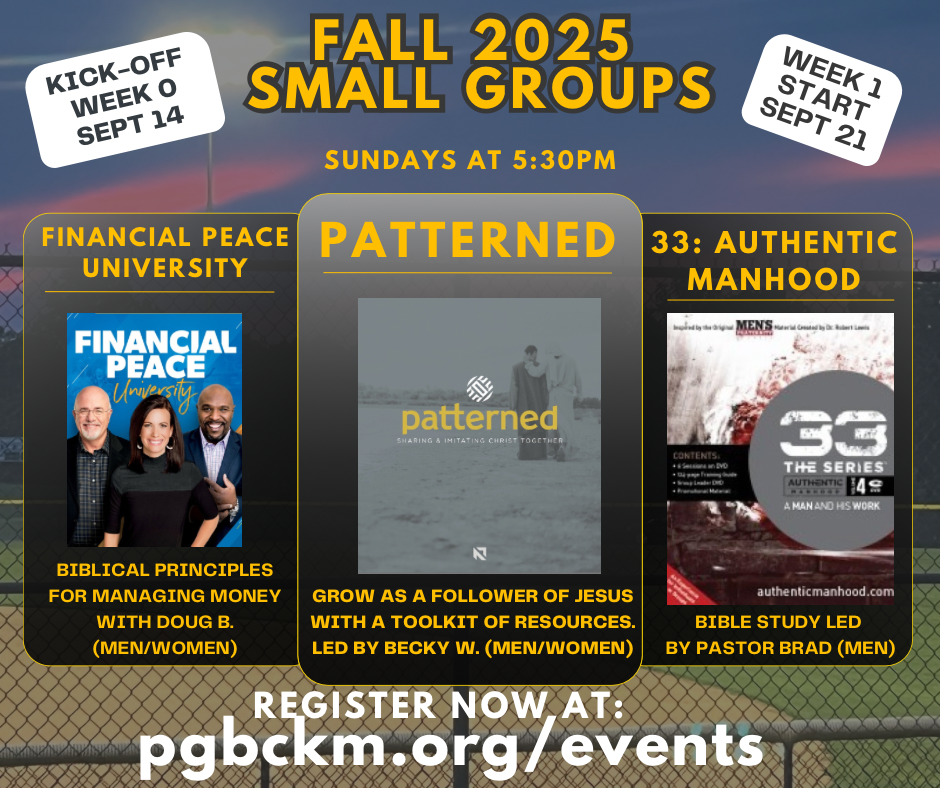 Sunday Night Small Groups - Fall 2025