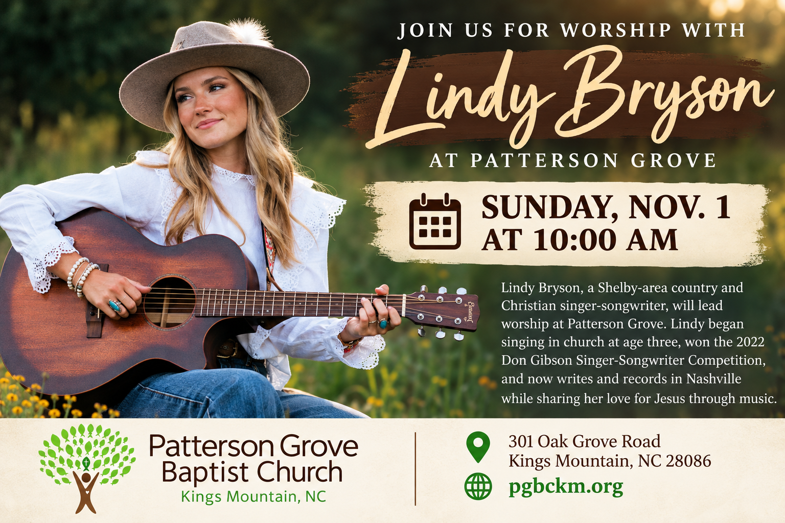 πΆ SPECIAL SUNDAY AT PATTERSON GROVE! πΆ