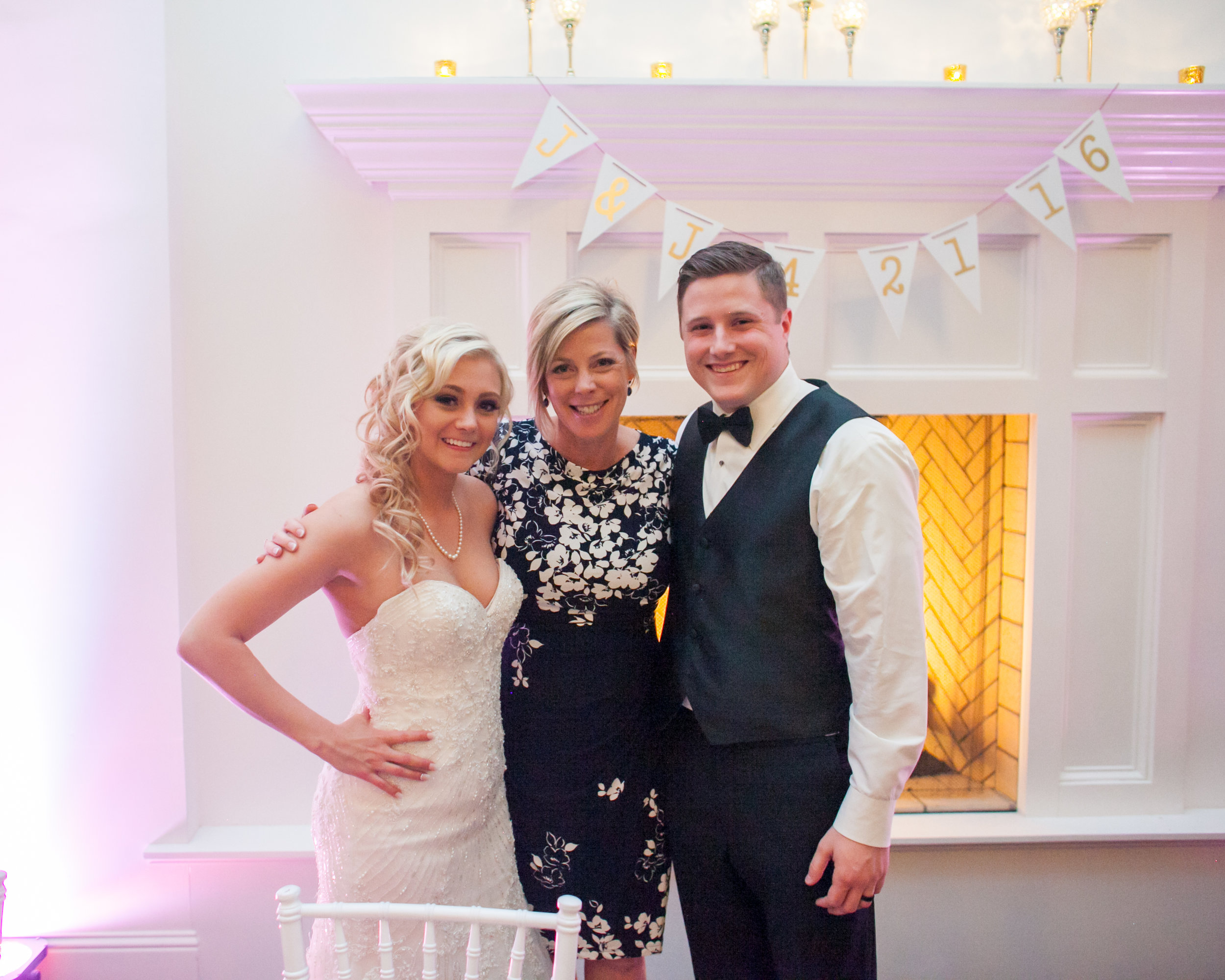 Image of my gorgeous couple with me (their wedding planner) at their reception by Elliot Marsh Photography
