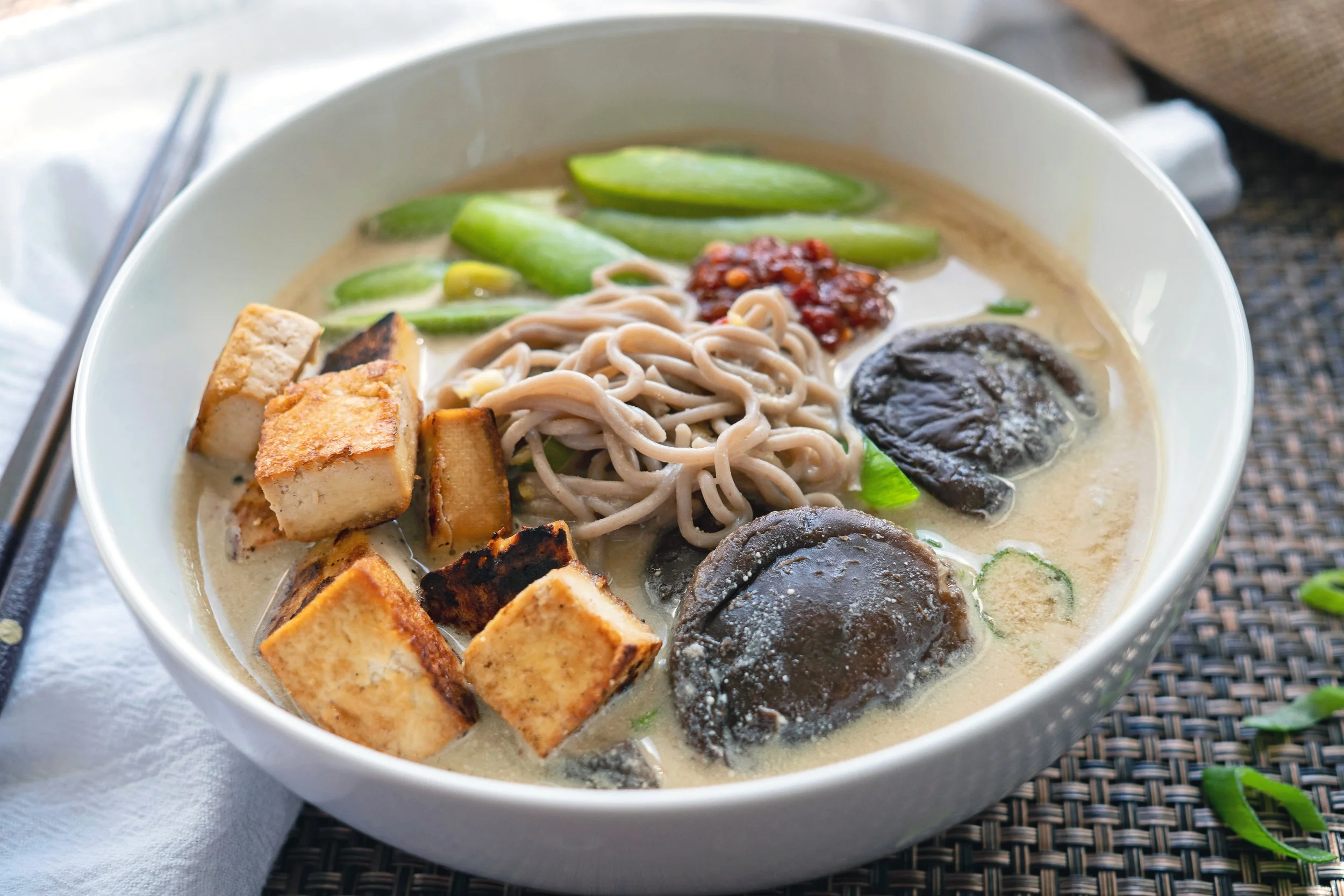 Creamy Buckwheat Ramen with Crispy Tofu — The Yummy Vegan