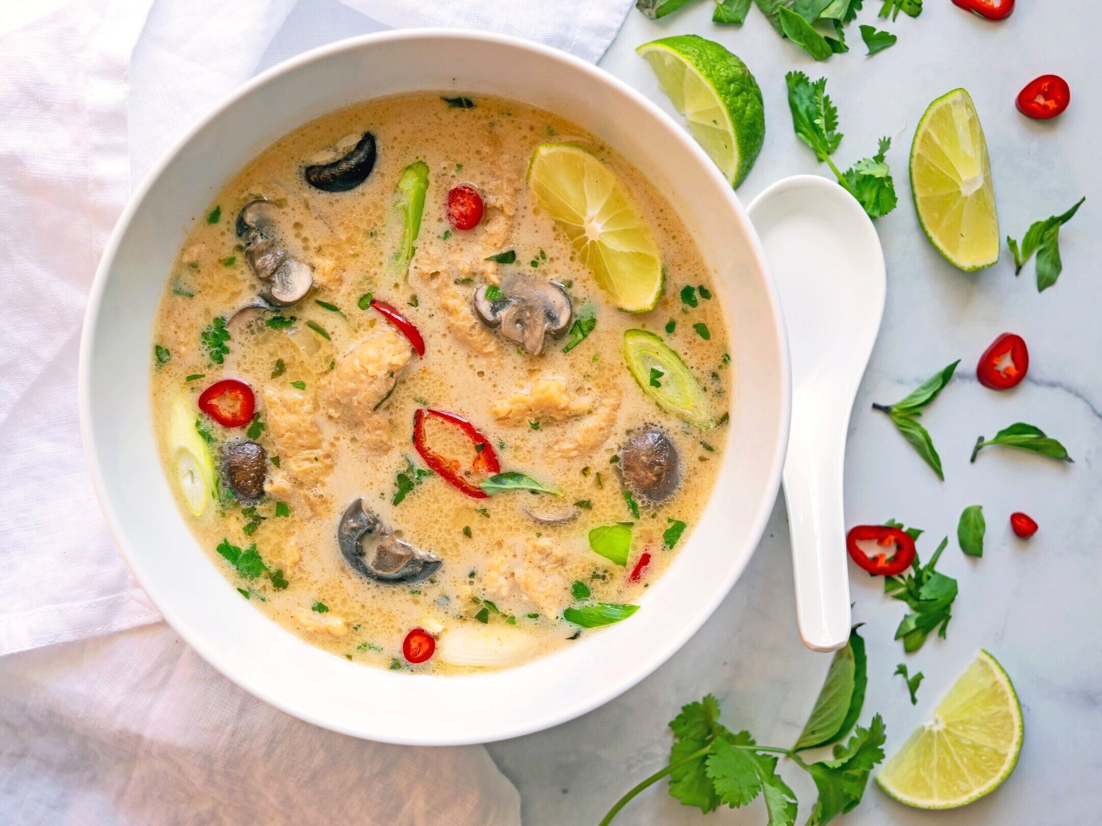 Thai Coconut Chicken Soup — The Yummy Vegan