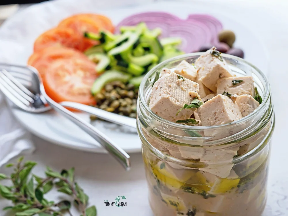 Marinated Tofu Feta — The Yummy Vegan