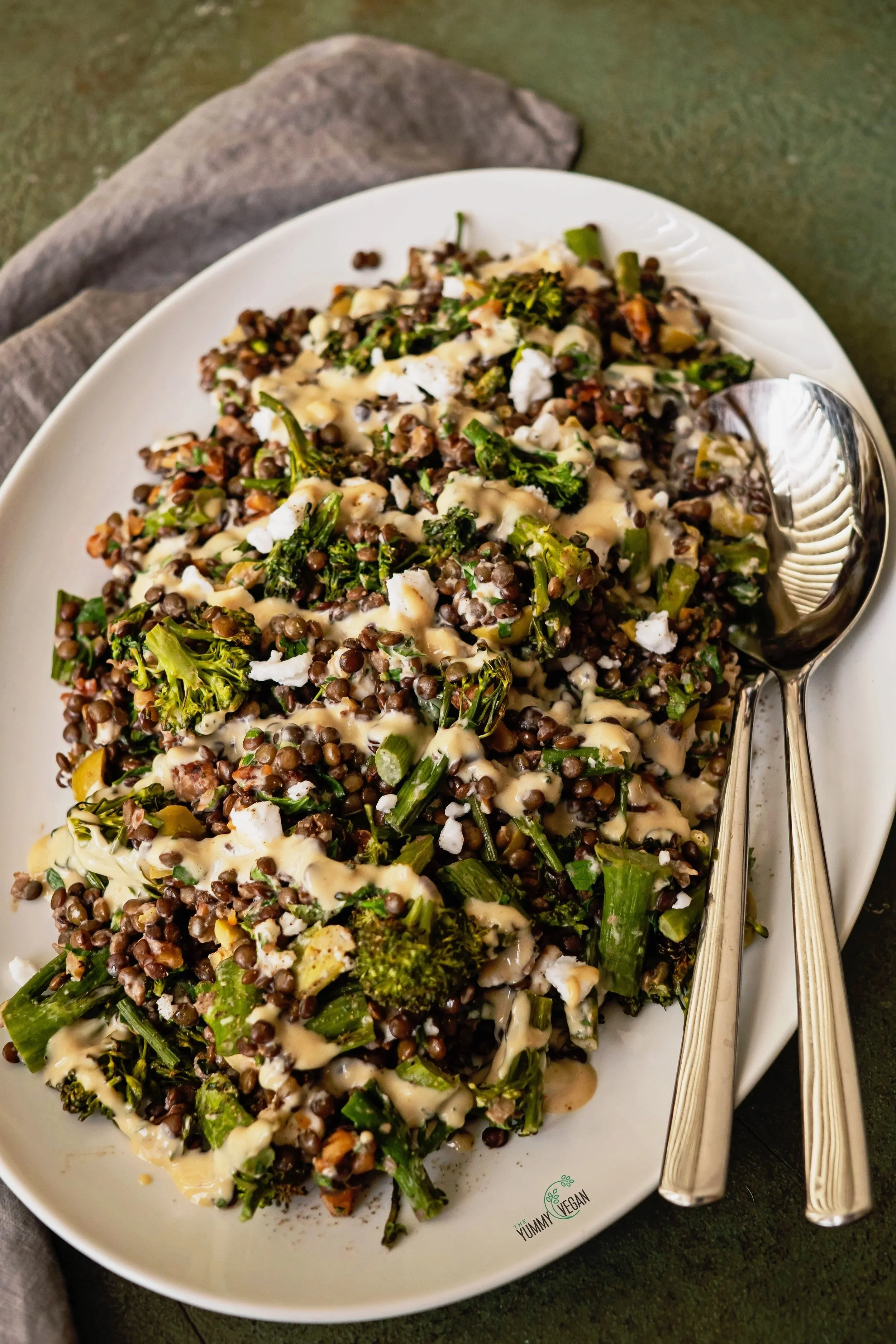 Warm Lentil &amp; Broccolini Salad
