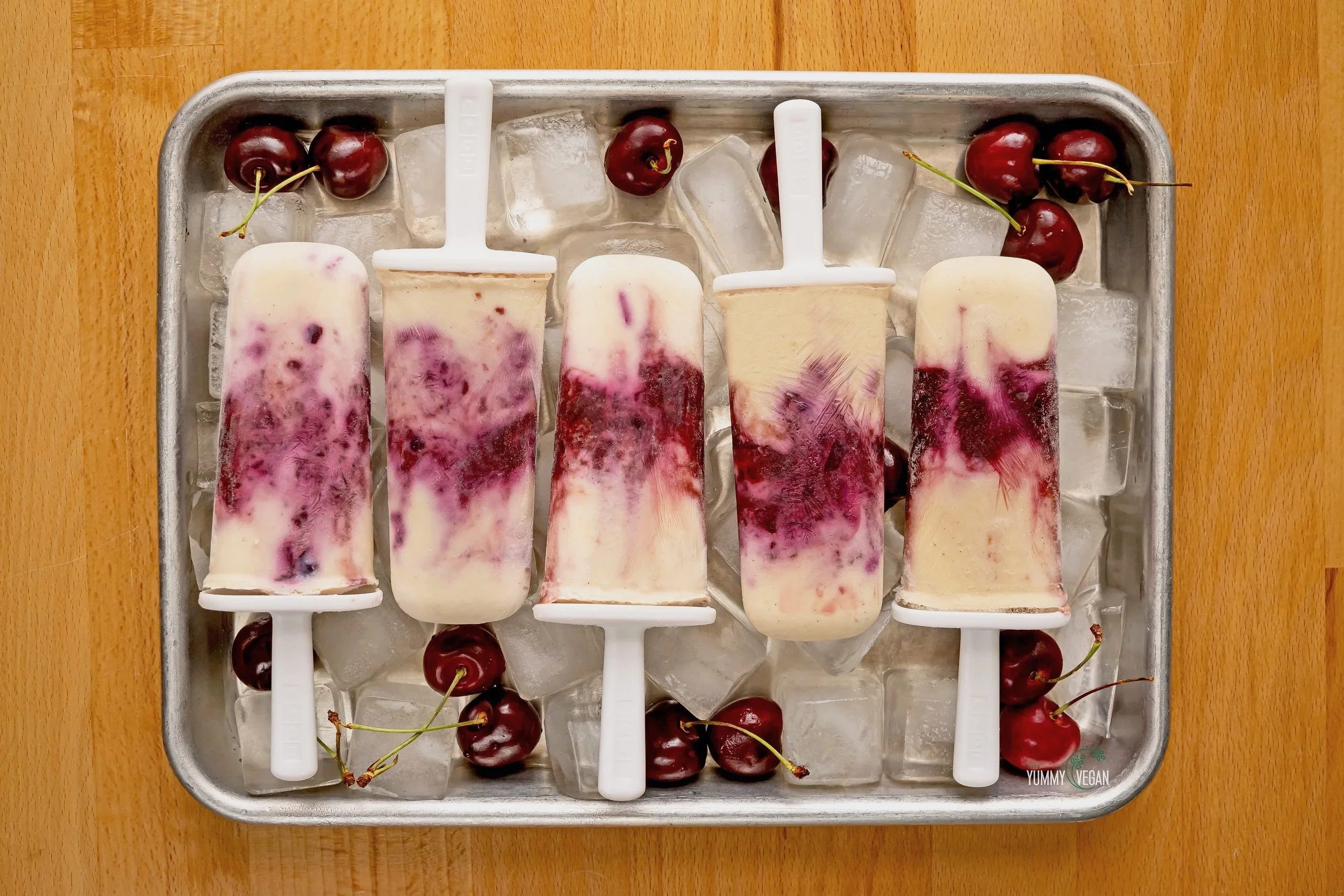 Cherry Vanilla Yogurt Pops
