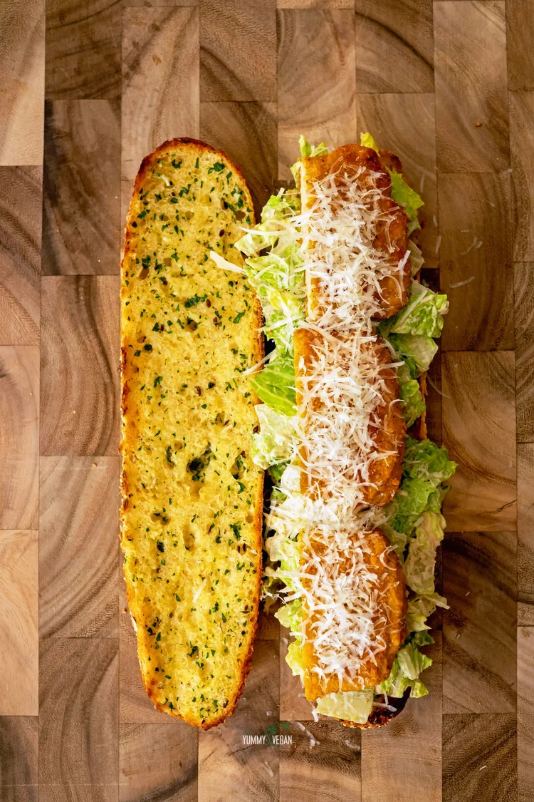 Crispy Chicken Caesar Sandwich — The Yummy Vegan