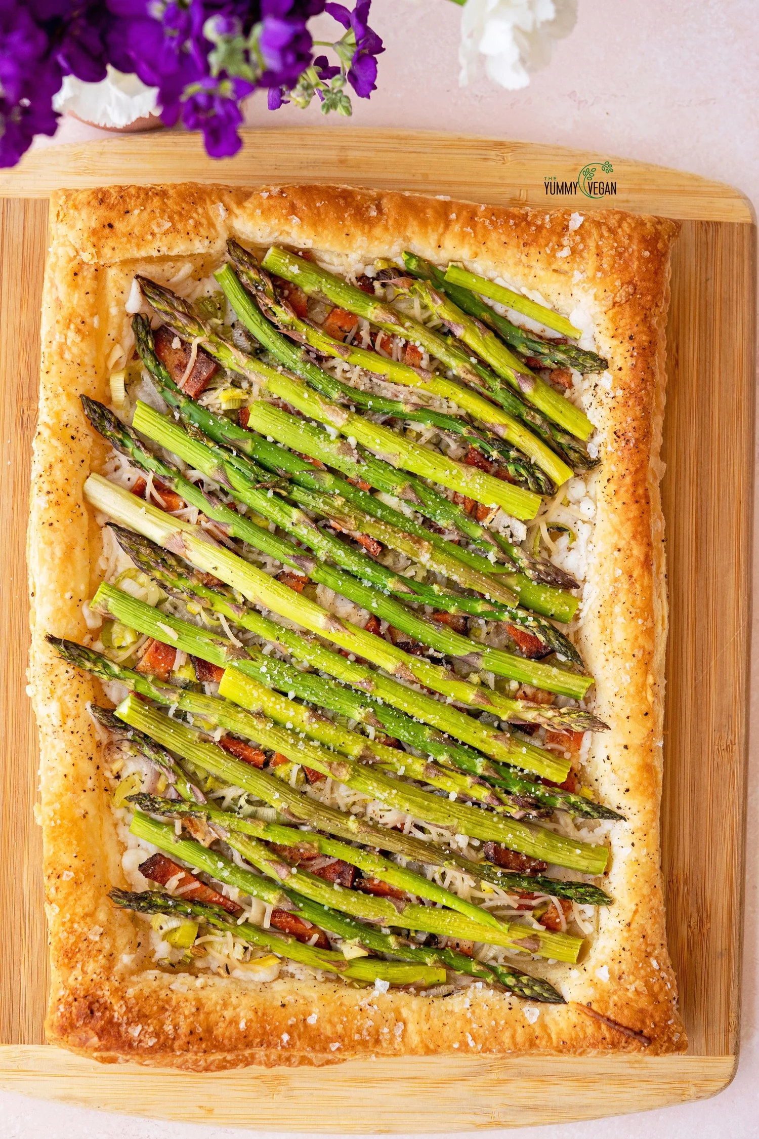 Asparagus Bacon Cheese Tart — The Yummy Vegan