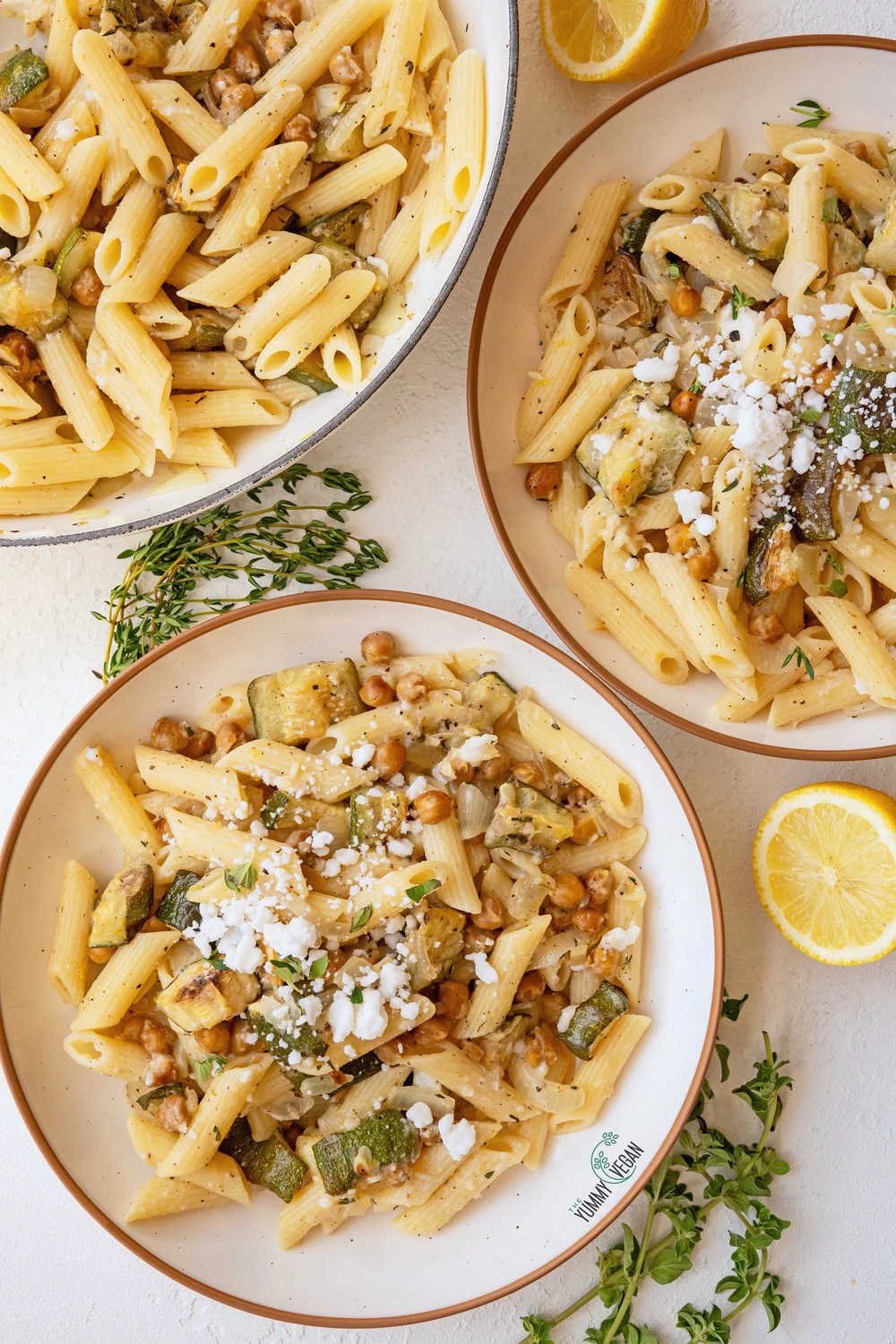 Sumac Roasted Zucchini w/ Penne & Feta — The Yummy Vegan