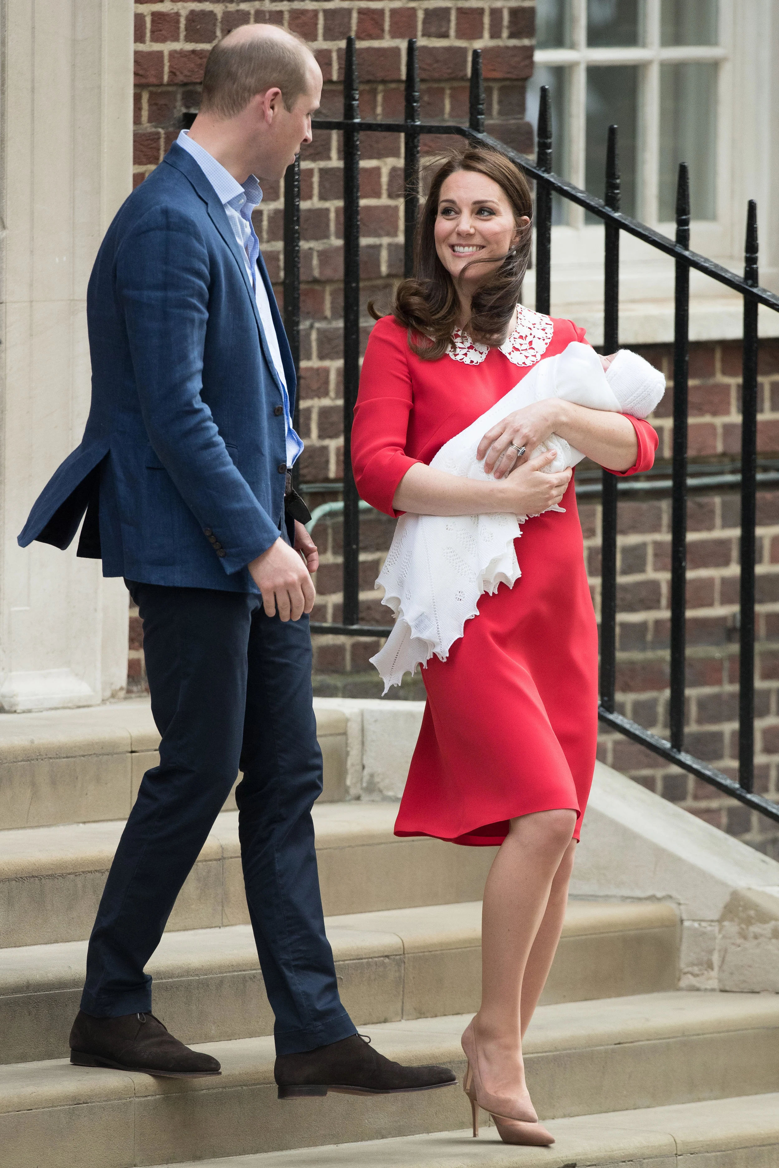 The Duke and Duchess of Cambridge and their newborn son outside the Lindo Wing at St Mary's Hospital in Paddington, London.